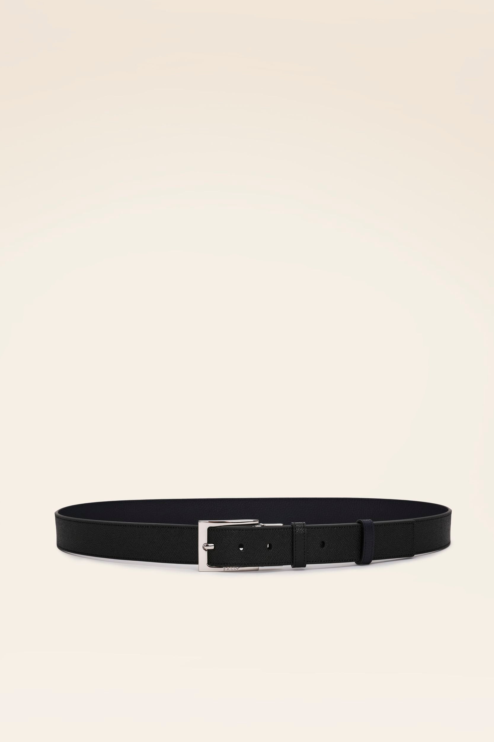 Bally Global - Men's Black Leather Belt - Black