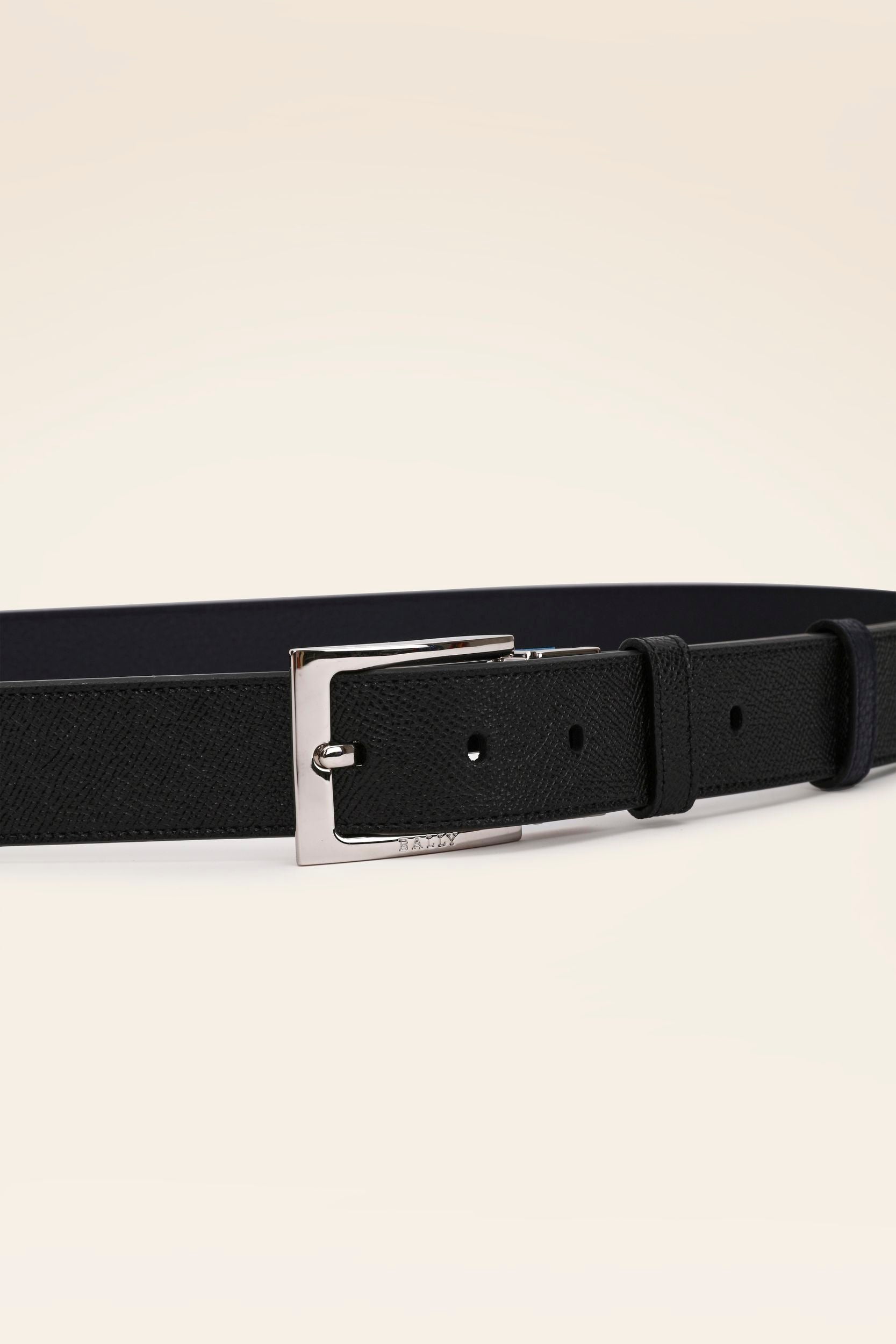 Bally Global - Men's Black Leather Belt - Black