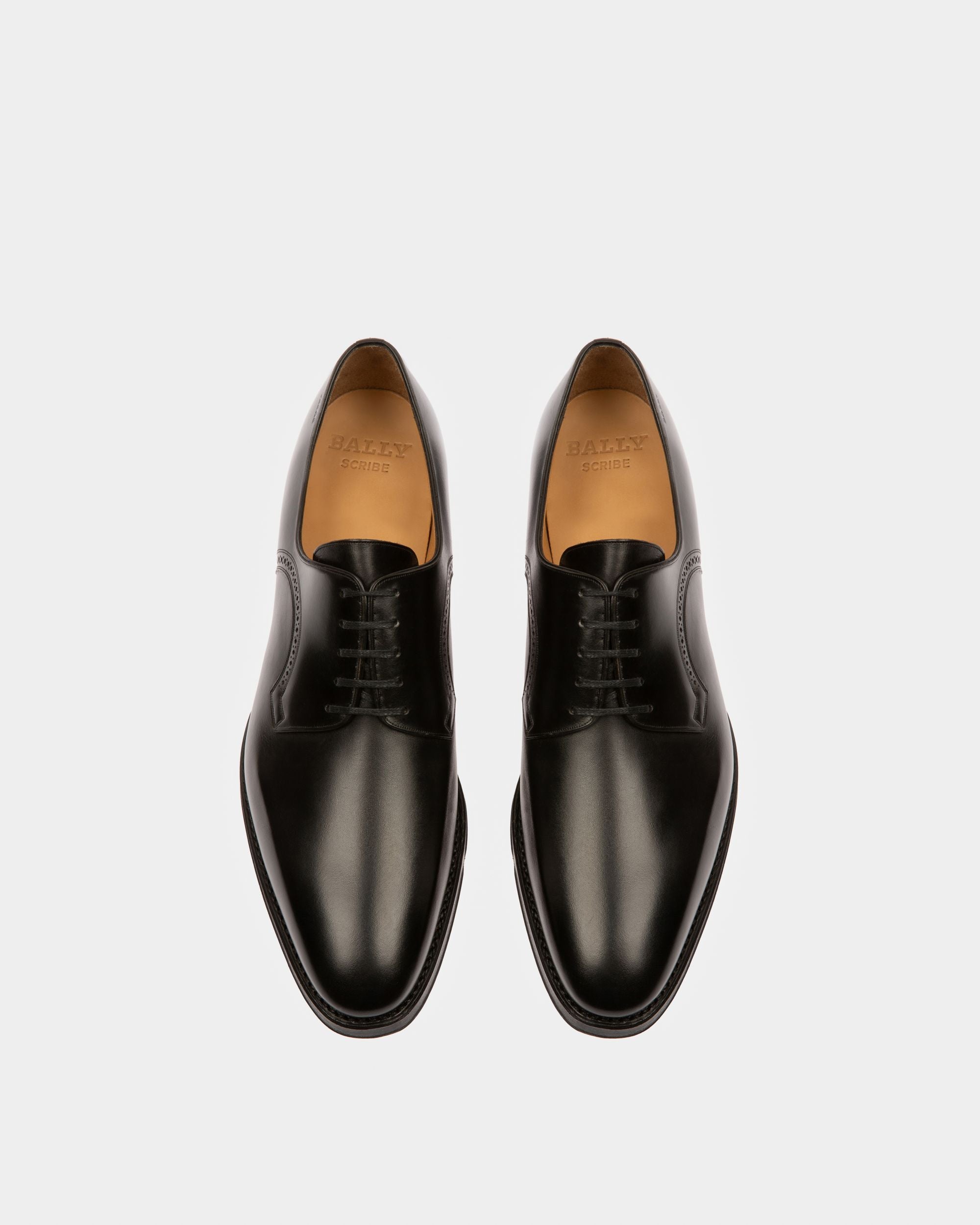 Bally Global - Zapato Derby Scamardo Del Piel Negra Con Cordones Para Hombre - Negro