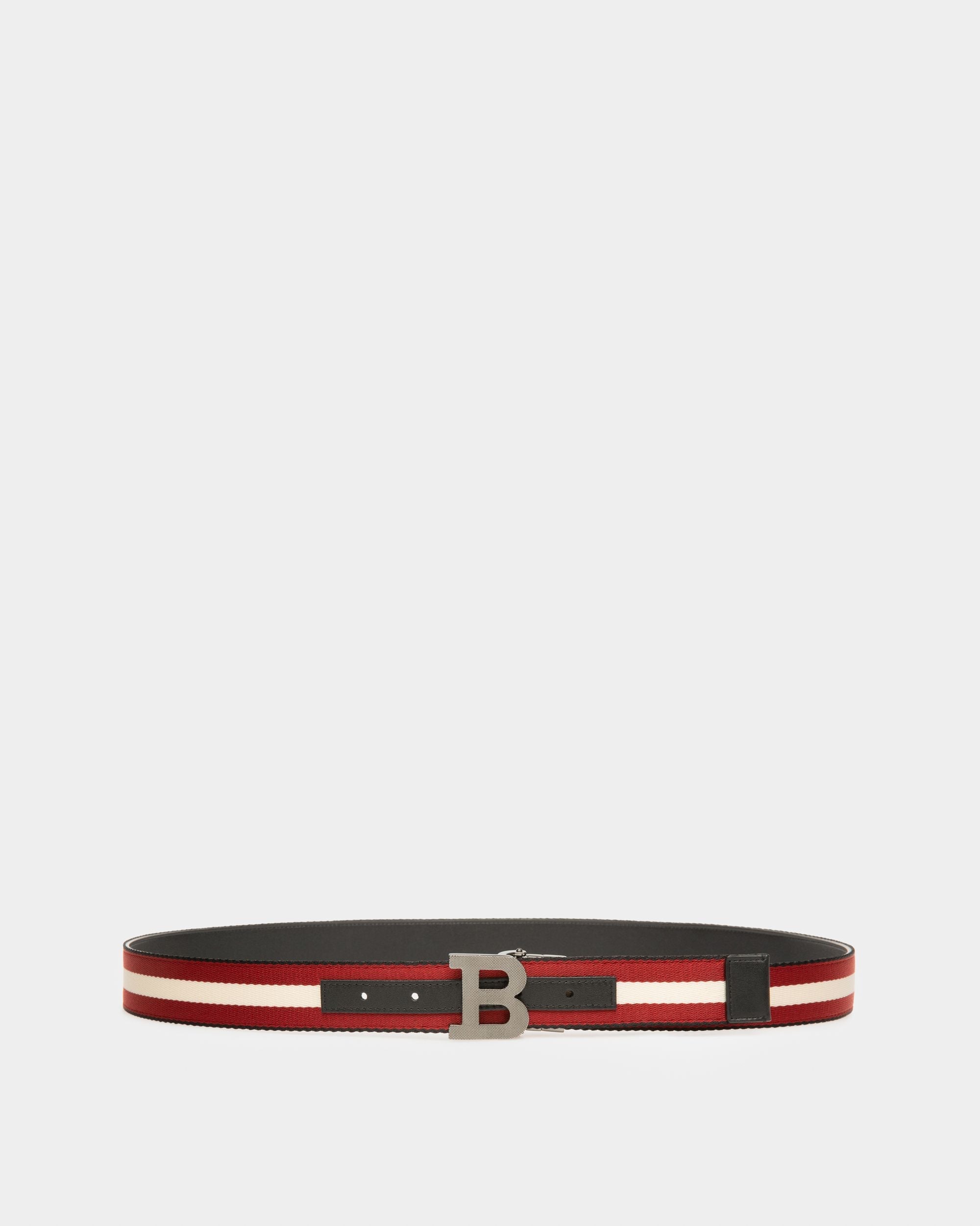 Bally Global - B Buckle Fabric 35mm Belt In Black - Multicolor