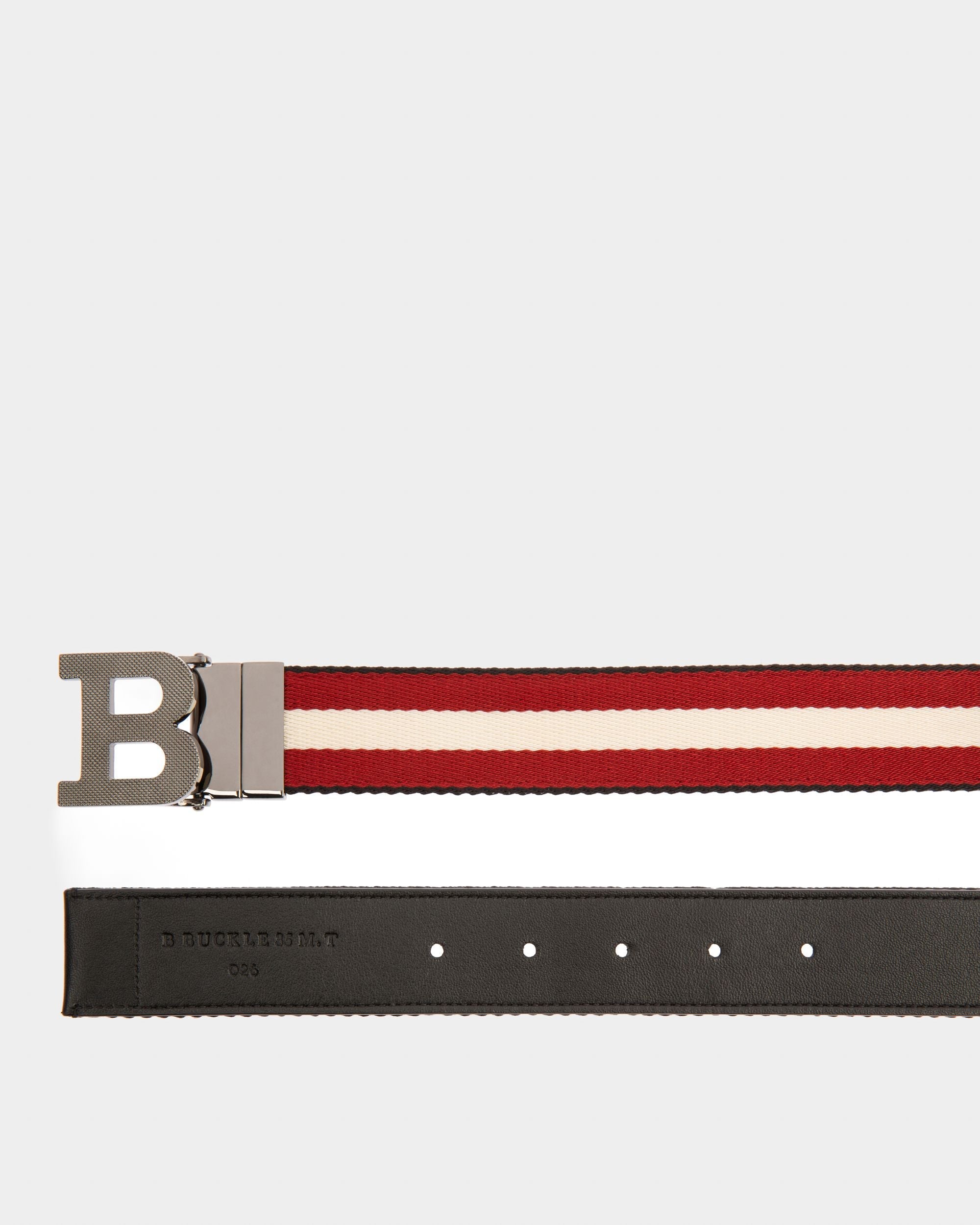 Bally Global - B Buckle Fabric 35mm Belt In Black - Multicolor
