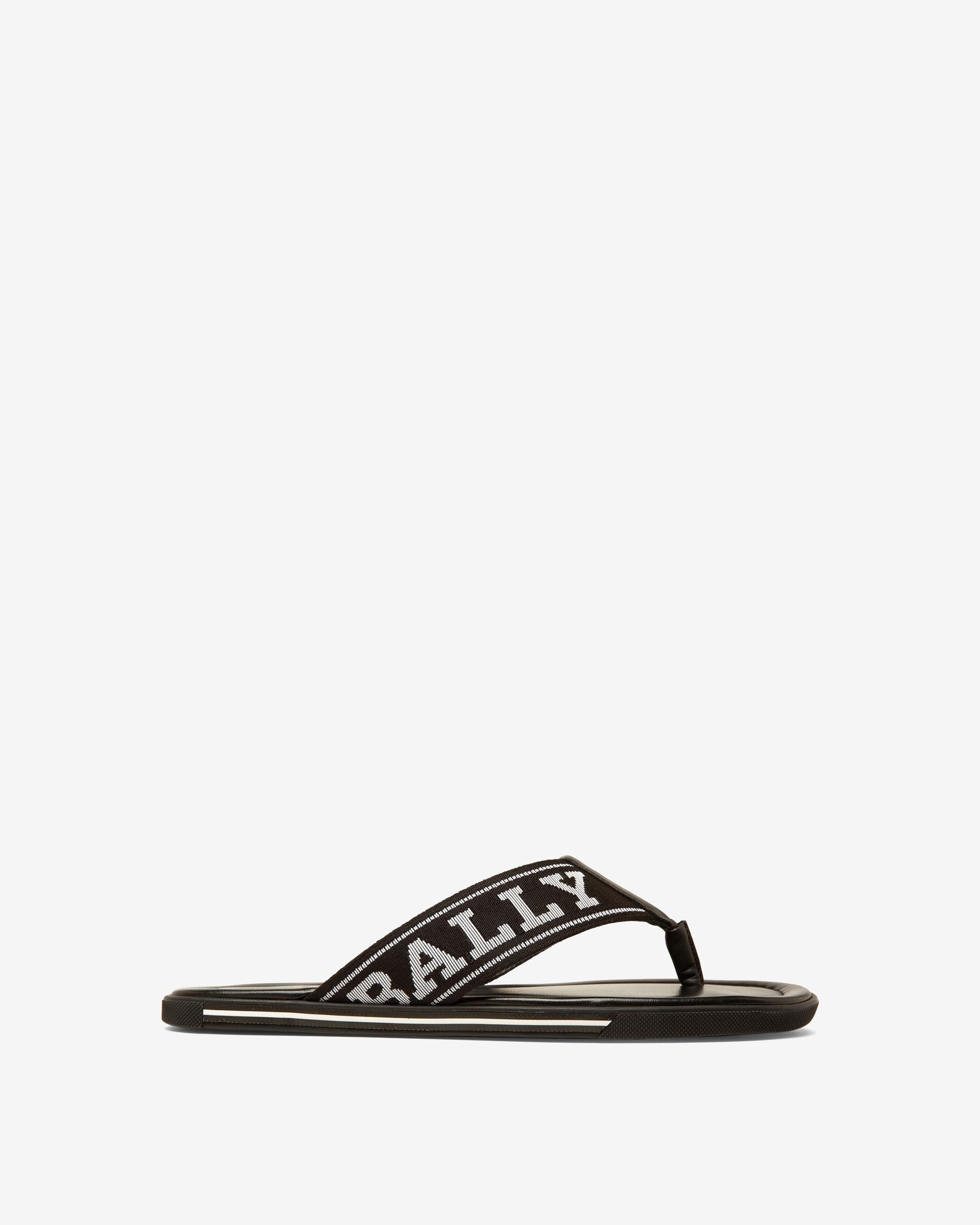 Bally Global - Border Fabric & Leather Sandals In Black - Black