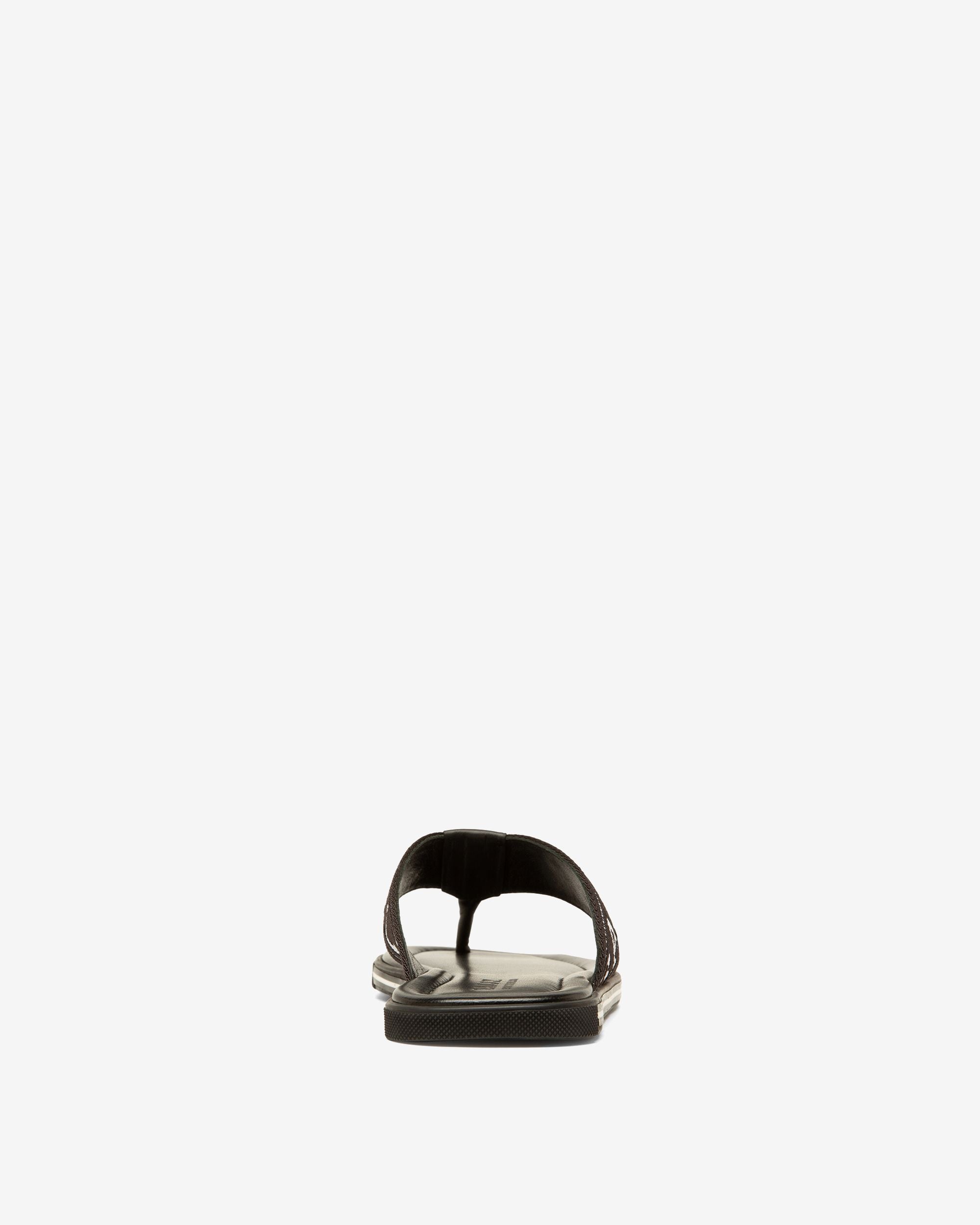 Bally Global - Border Fabric & Leather Sandals In Black - Black