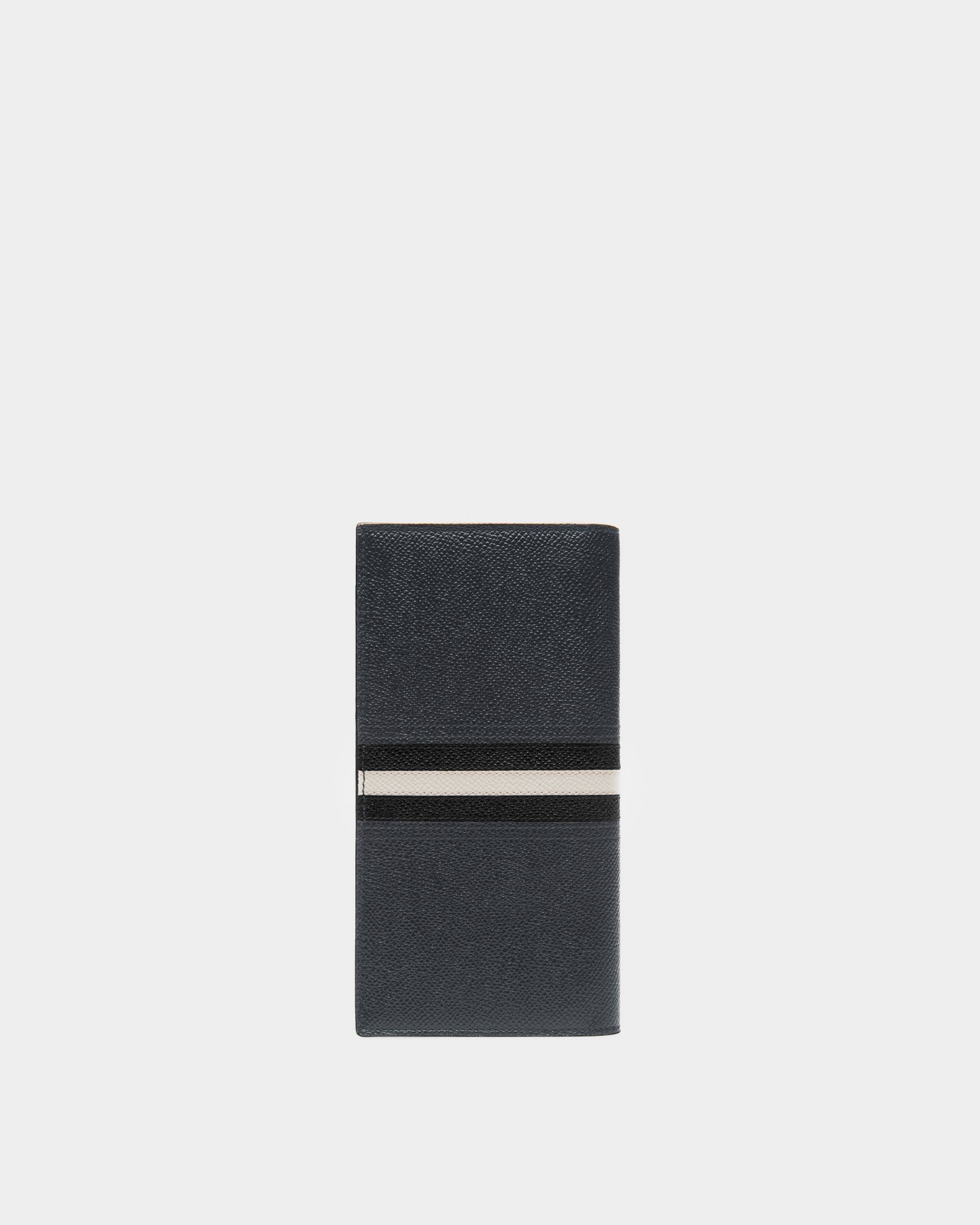 Bally Global - Lettering Continental Wallet In Blue Leather - Blue