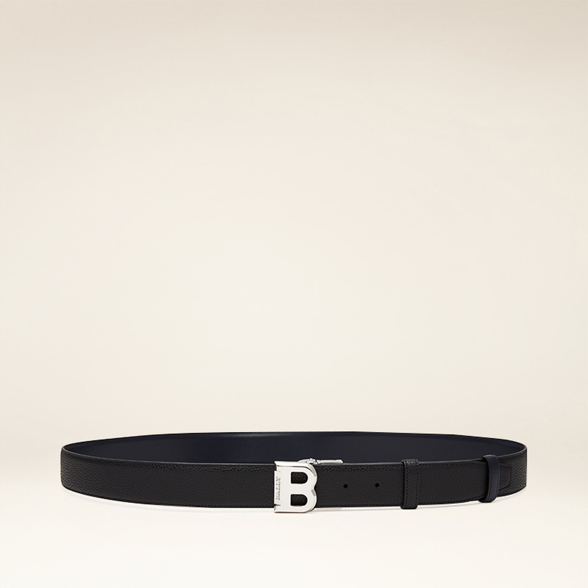 Bally Global - Cinturón Reversible Y Ajustable De Piel Negra - Negro