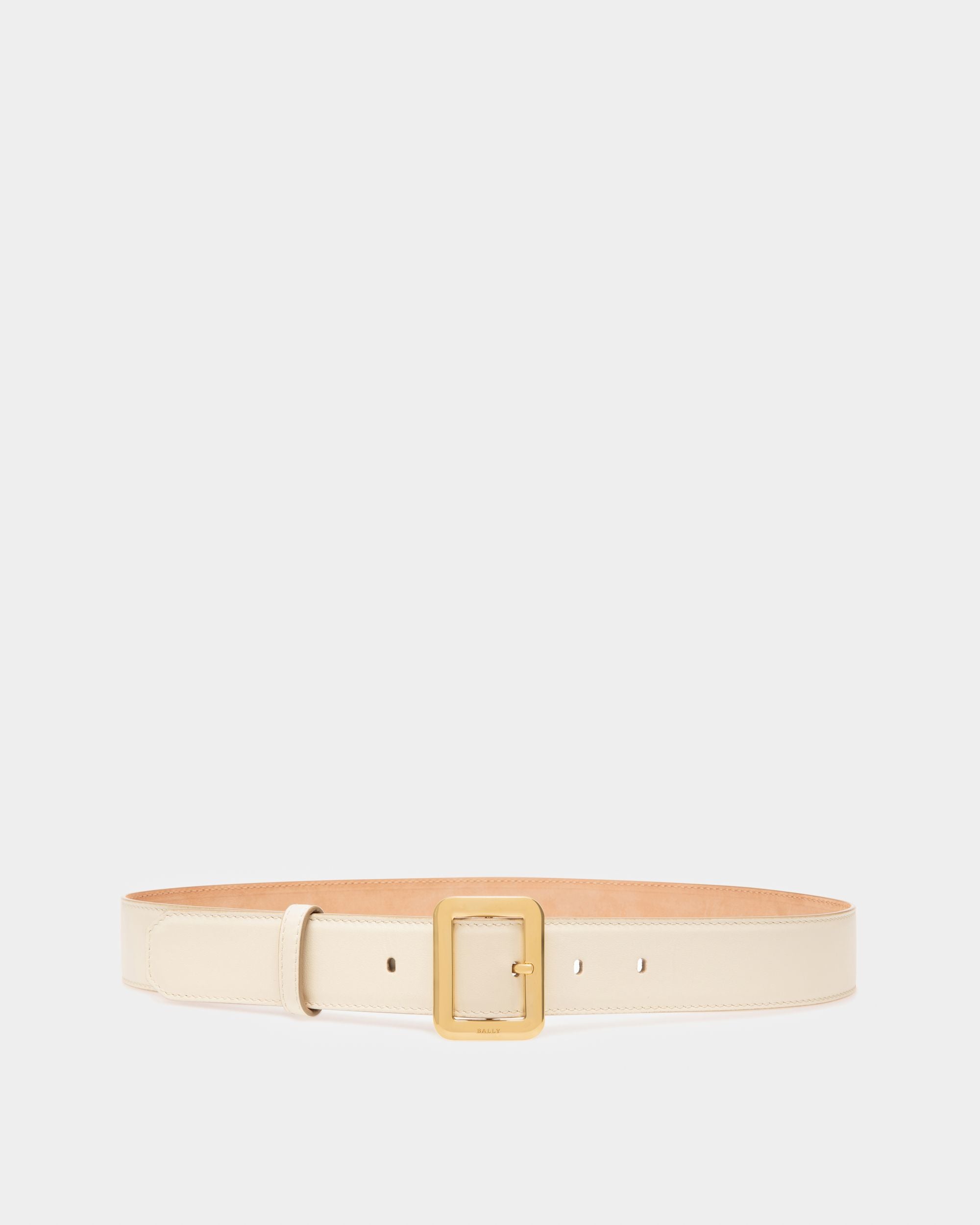 Bally Global - Janelle Leather 35mm Belt In Bone - White