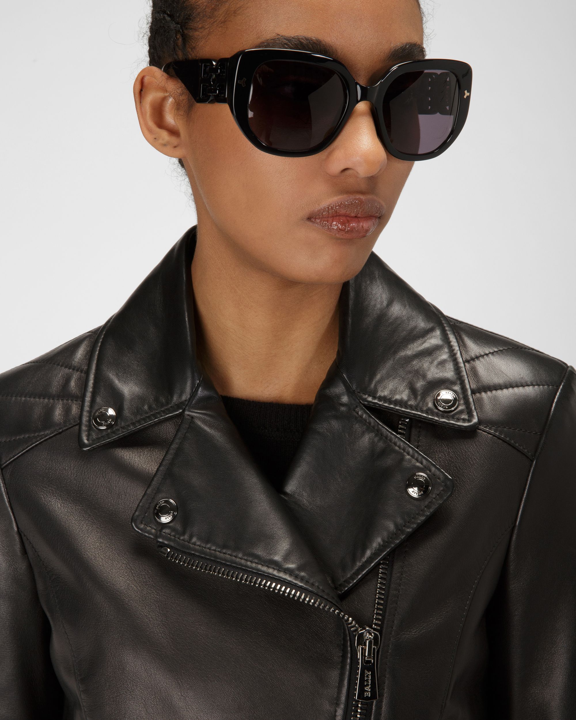 Bally Global - Leather Biker Jacket - Black