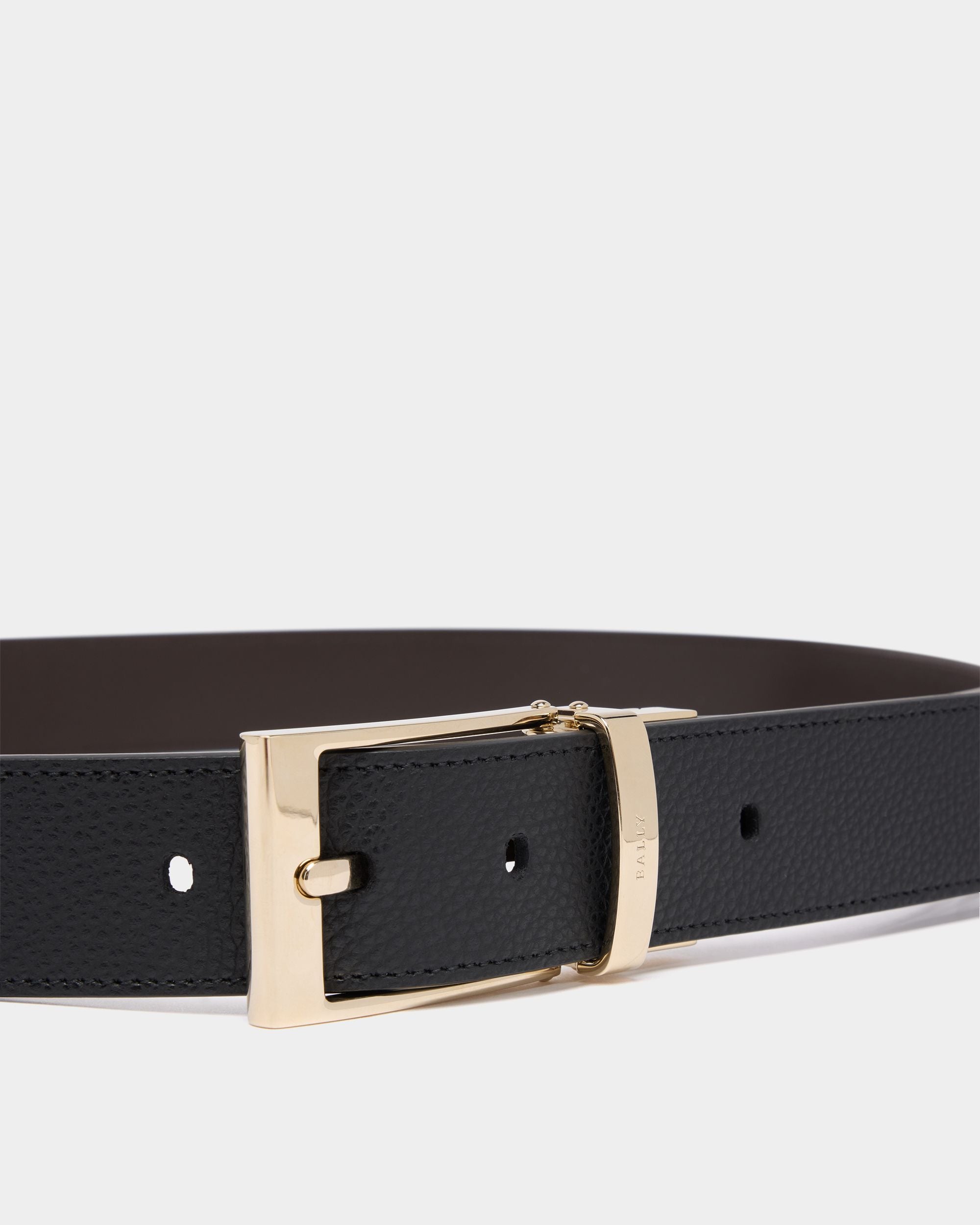 Bally Global - Cinturón Dress 35 Mm Reversible Y Ajustable De Piel Negra Y Café - Multicolor