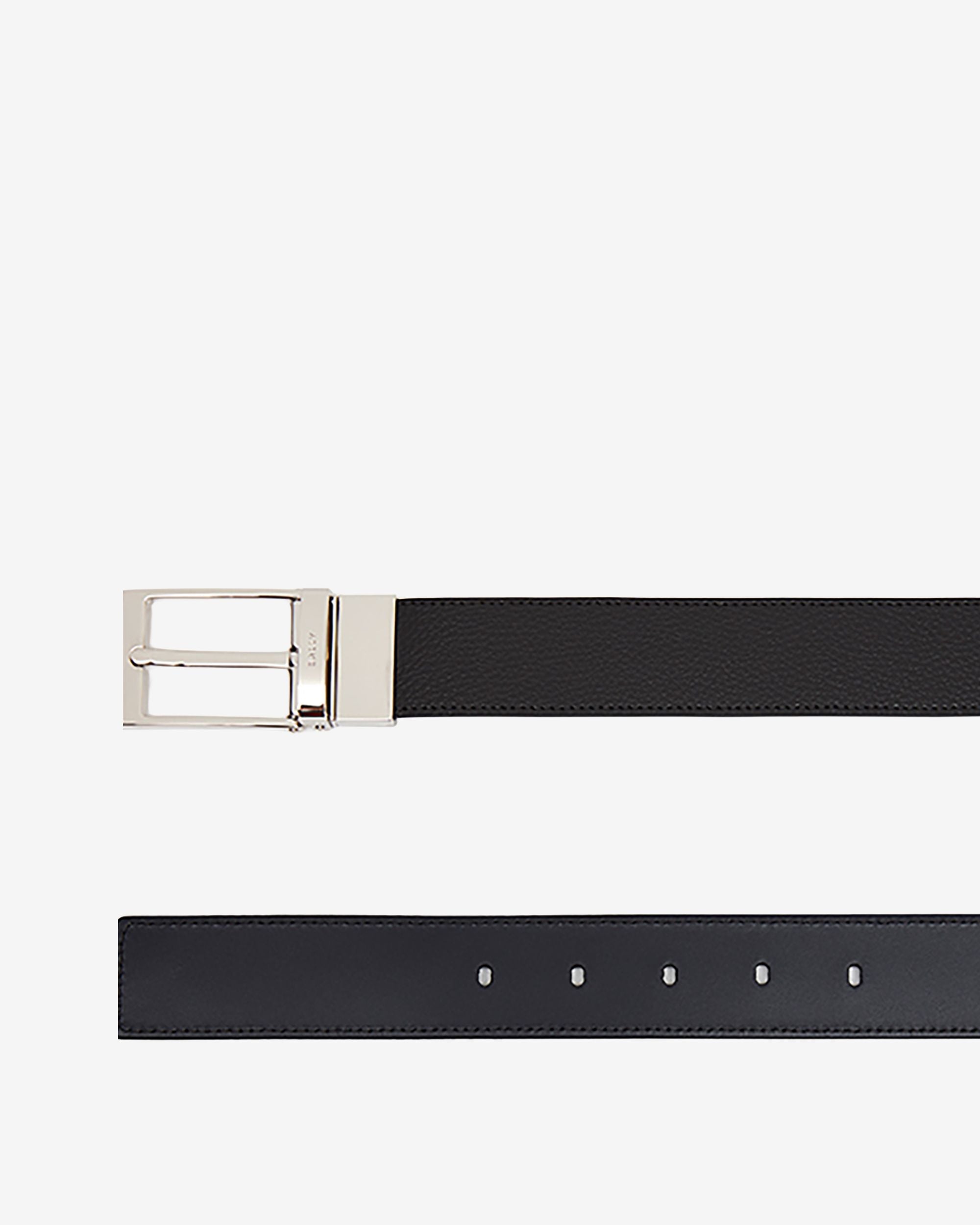 Bally Global - Reversible And Adjustable Belt in Black Leather - Black