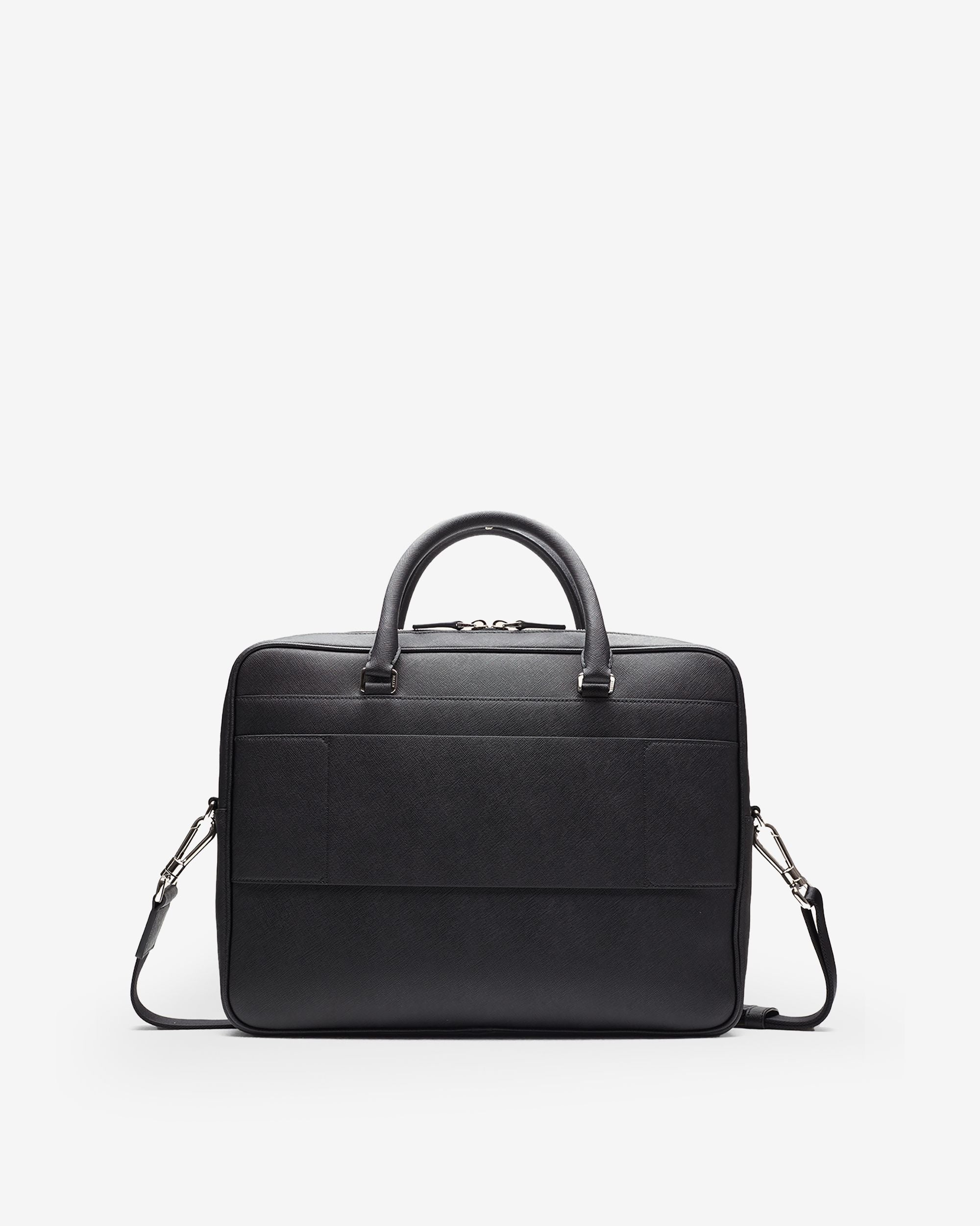 Bally Global - Men's Black Leather Business Bag - Black