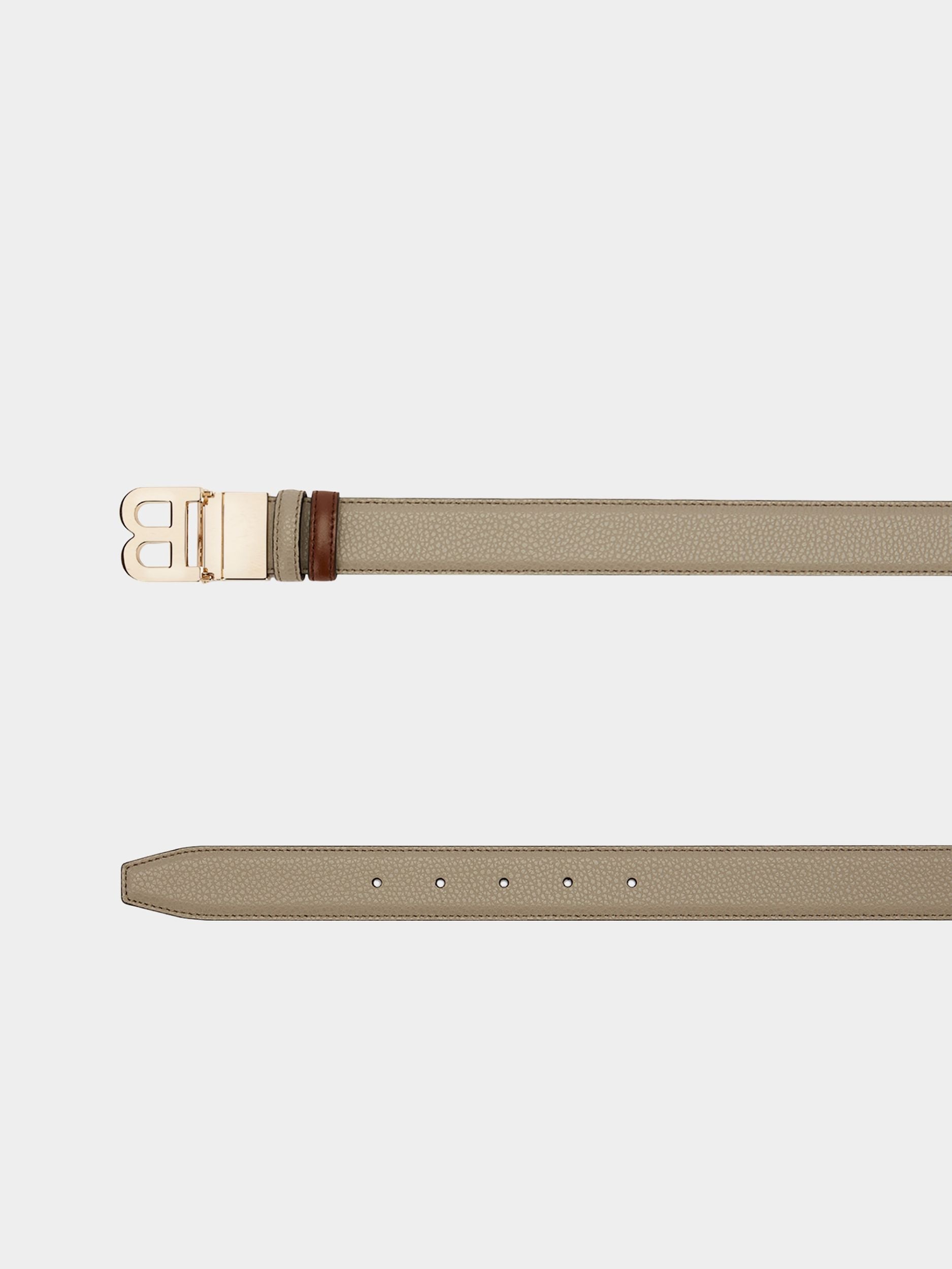 Bally Global - Ceinture Réversible Et Ajustable En Cuir Gris - Grey