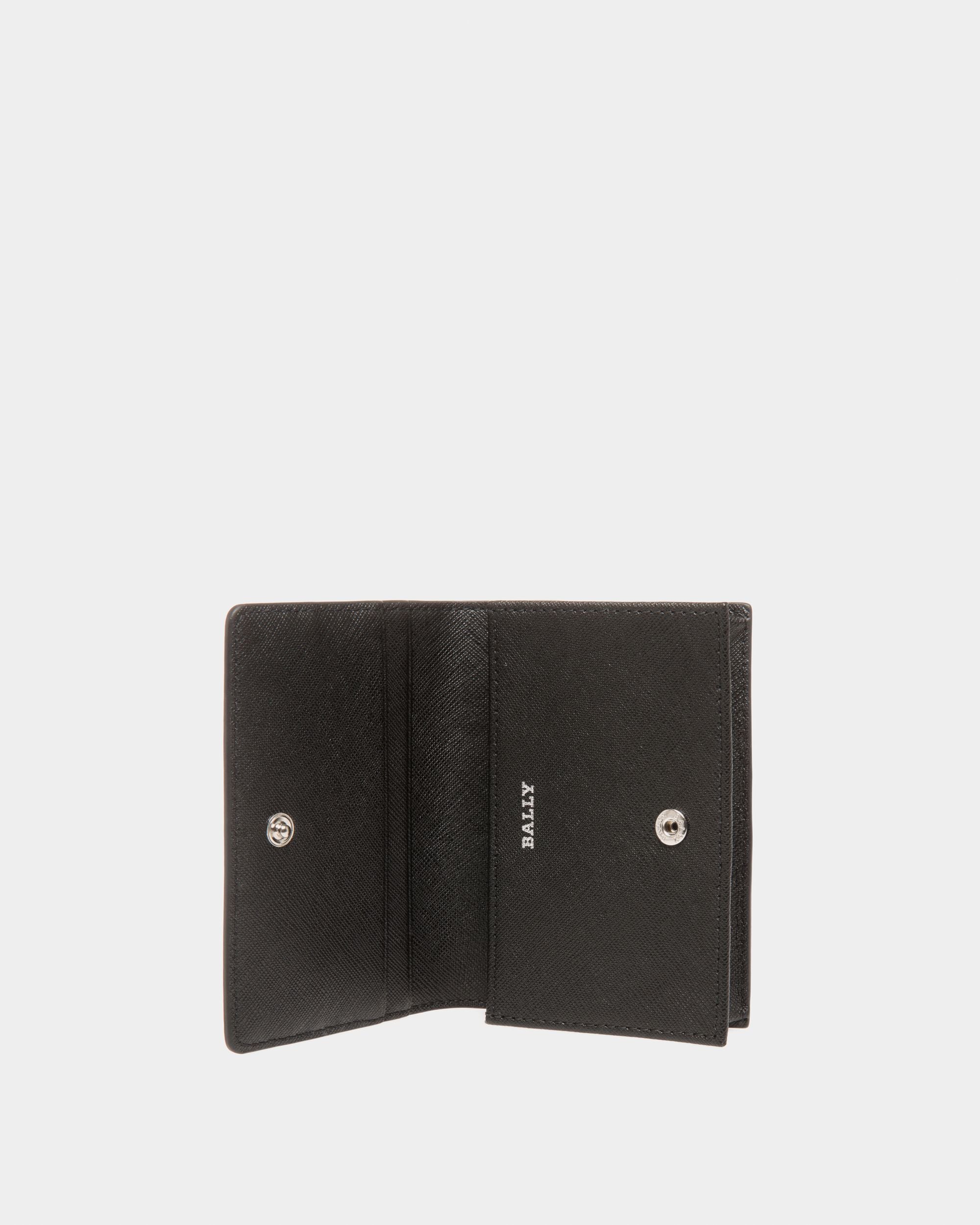 Bally Global - Business Card Holder in Black Embossed Leather - Black
