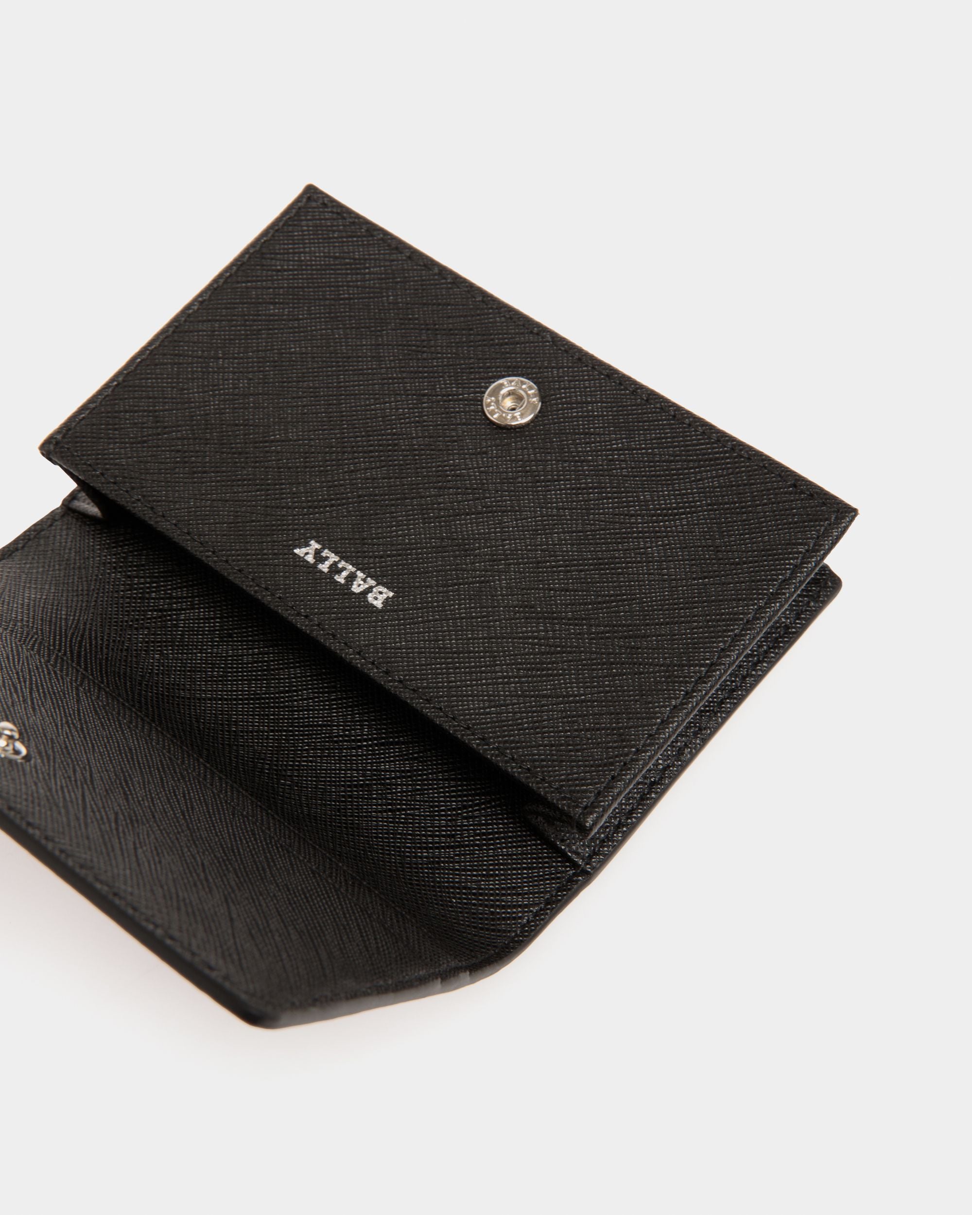 Bally Global - Tarjetero De Piel Repujada Negra - Negro
