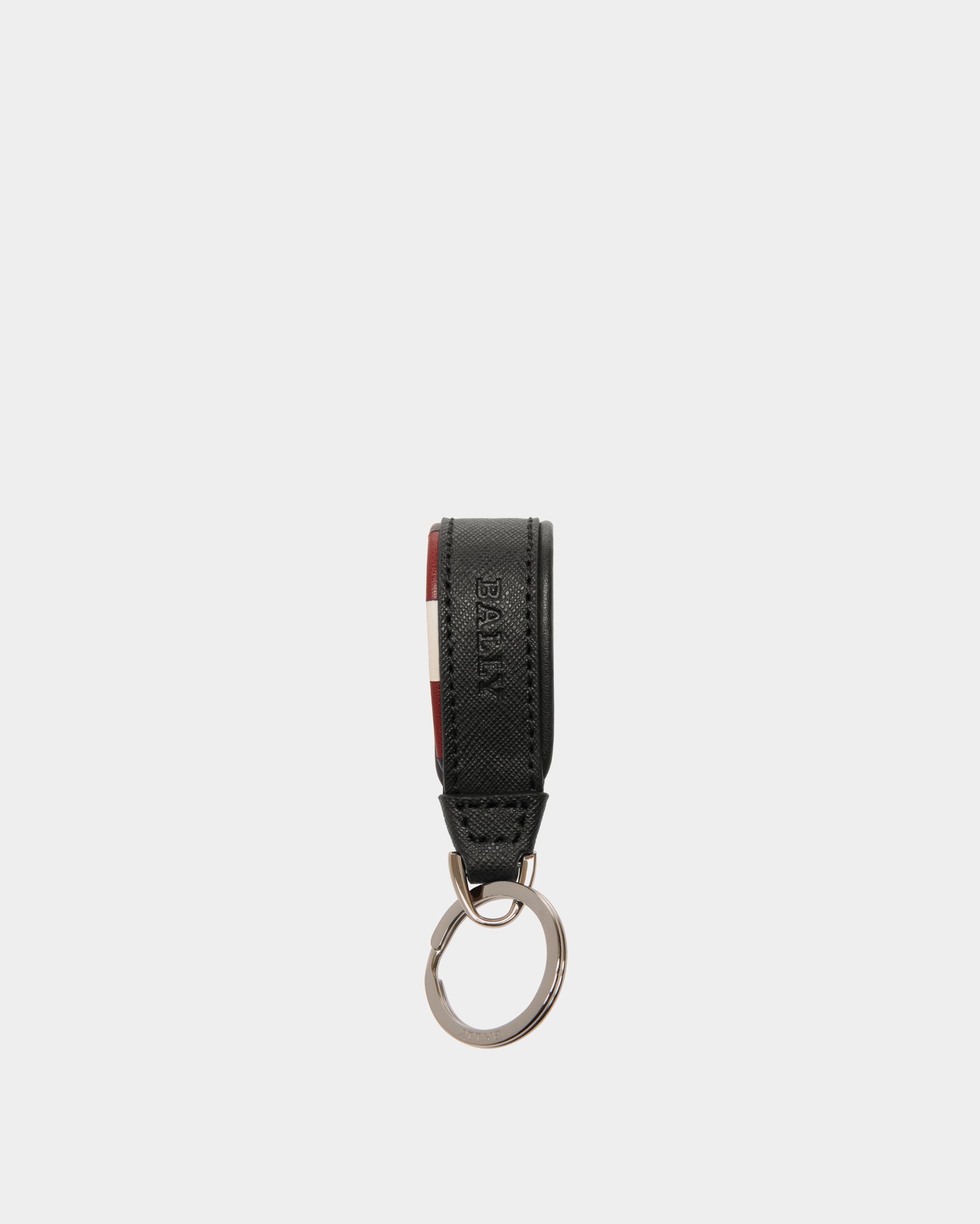 Bally Global - Keyring in Black Embossed Leather - Black