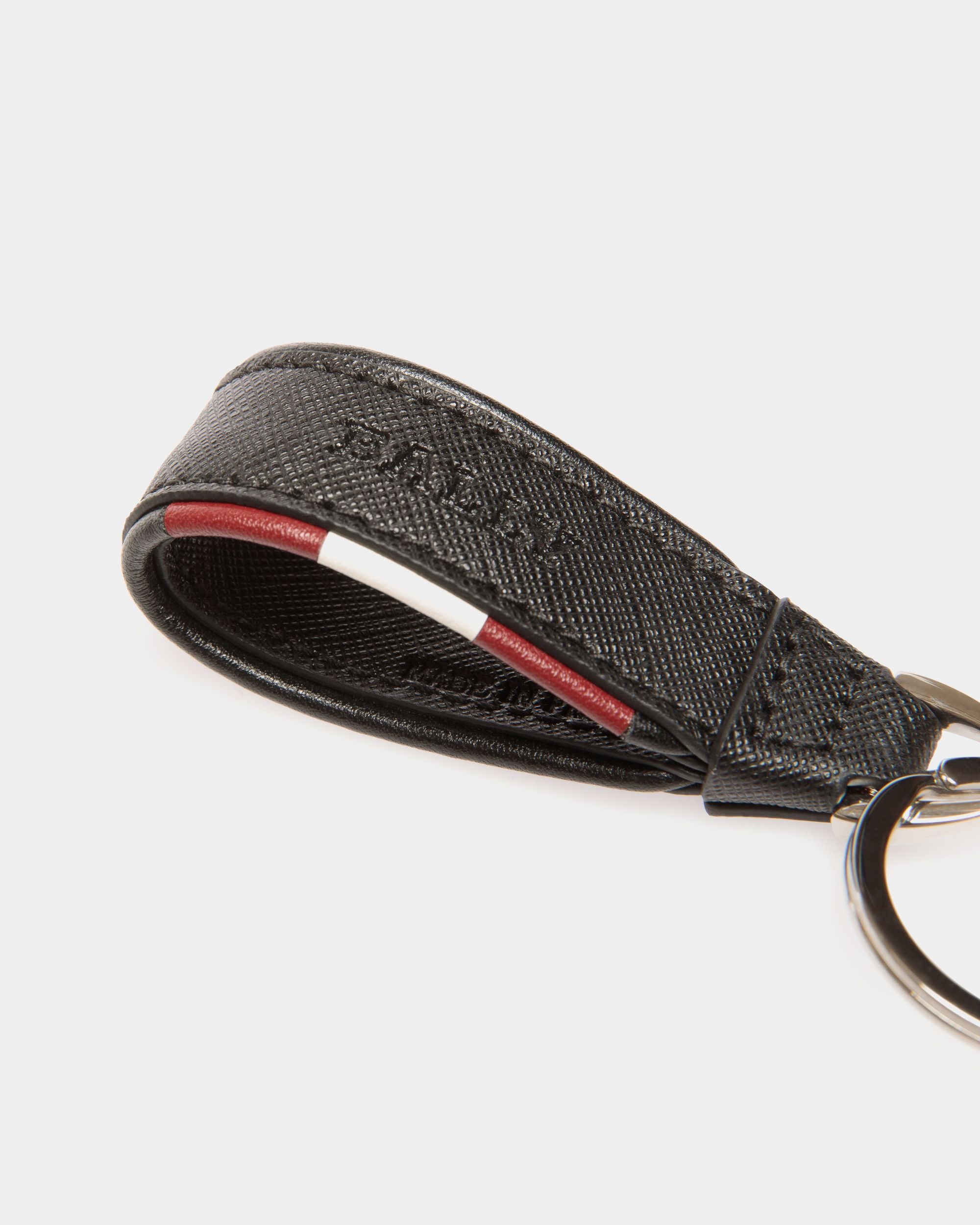Bally Global - Keyring in Black Embossed Leather - Black