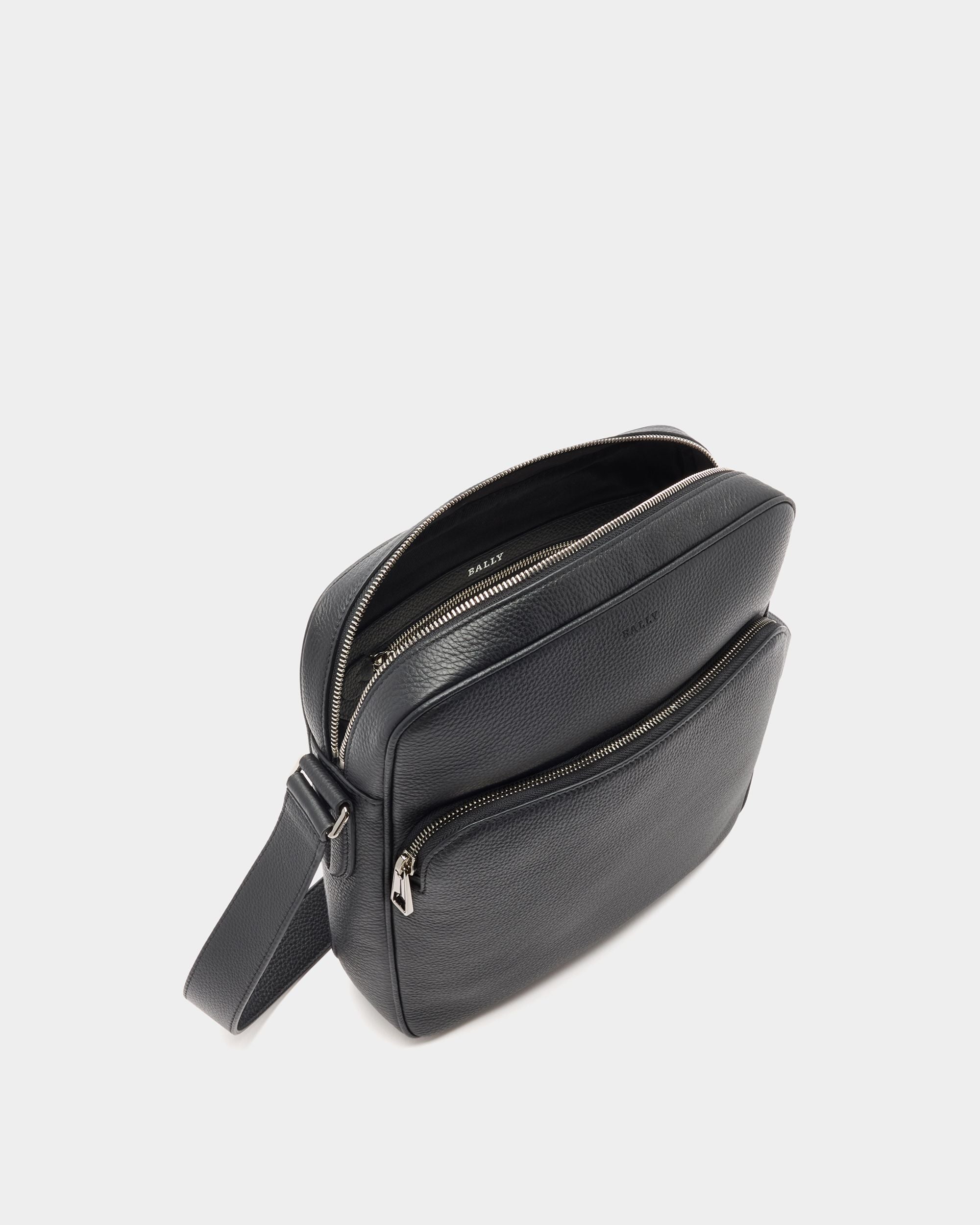 Bally Global - Crossbody Bag in Black Grained Leather - Black