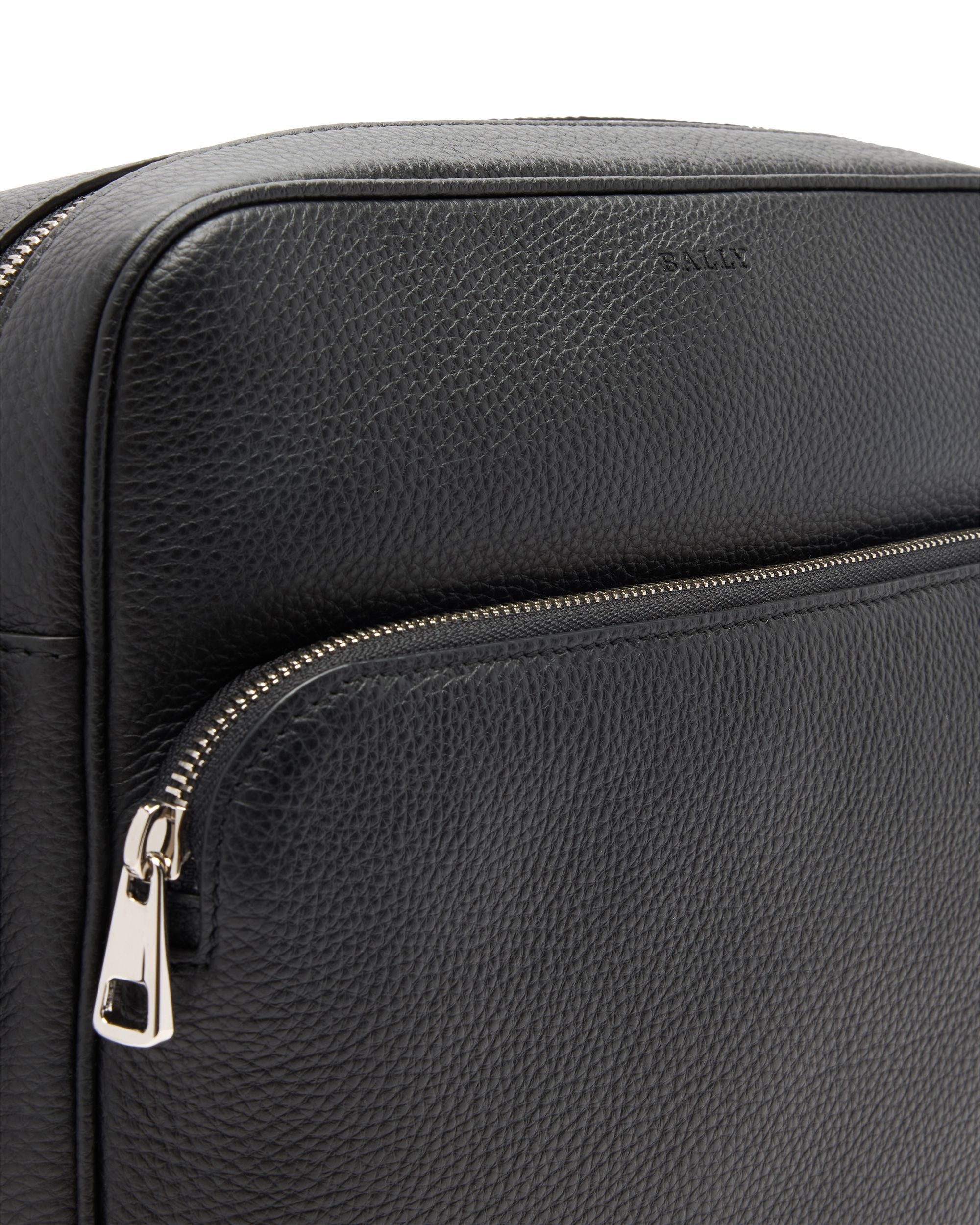 Bally Global - Crossbody Bag in Black Grained Leather - Black