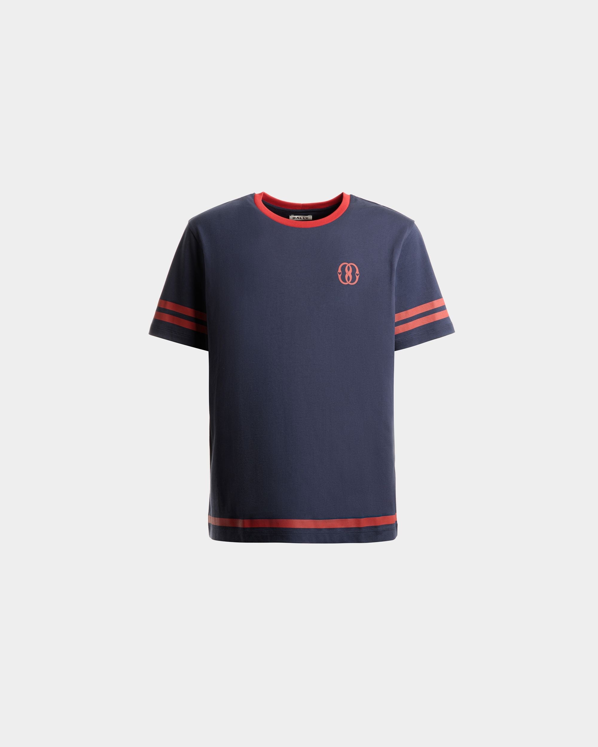 Bally Global - 520 T-Shirt In Navy Blue Cotton - Blue