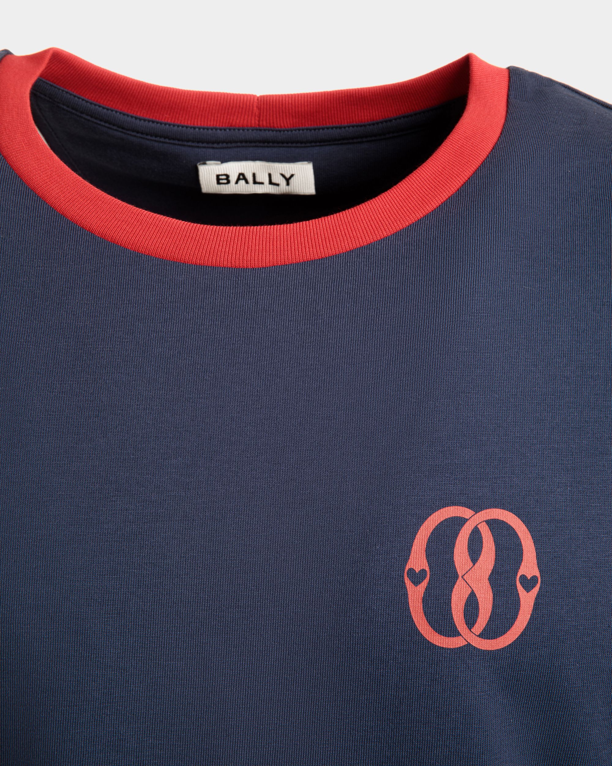 Bally Global - 520 T-Shirt In Navy Blue Cotton - Blue