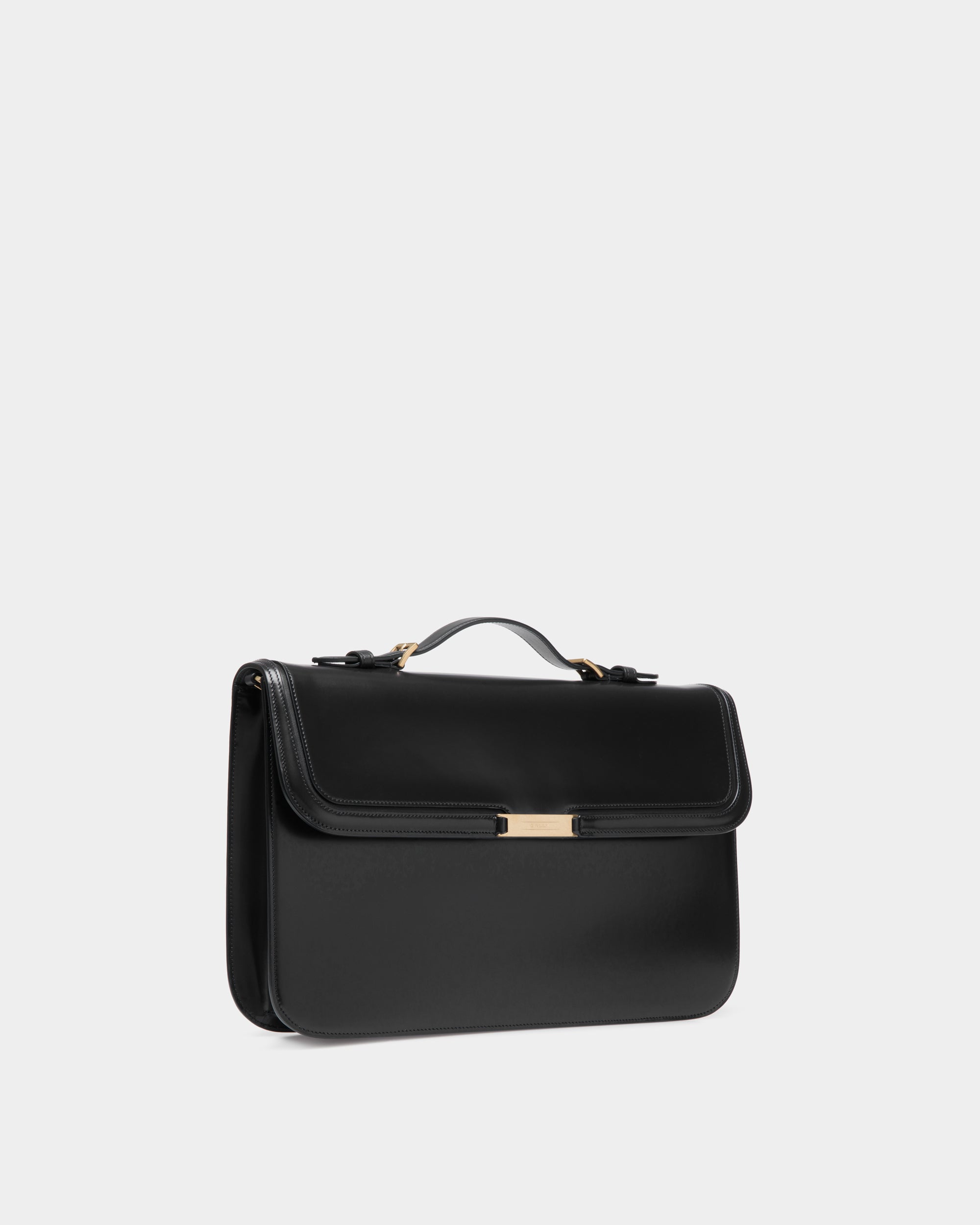 Bally Global - Deco Briefcase in Black Brushed Leather - Black