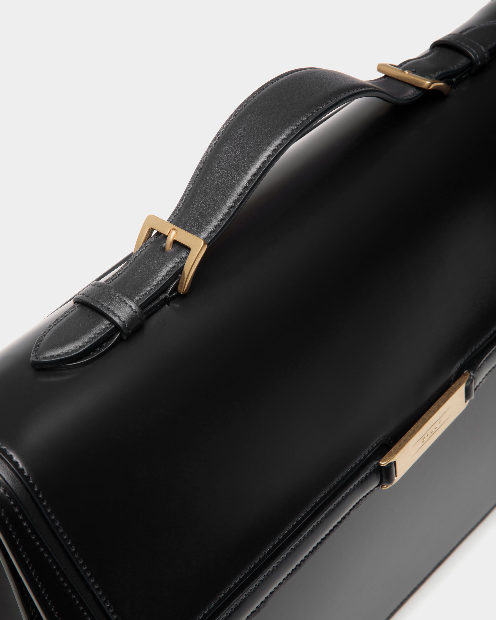 Bally Global - Deco Briefcase in Black Brushed Leather - Black