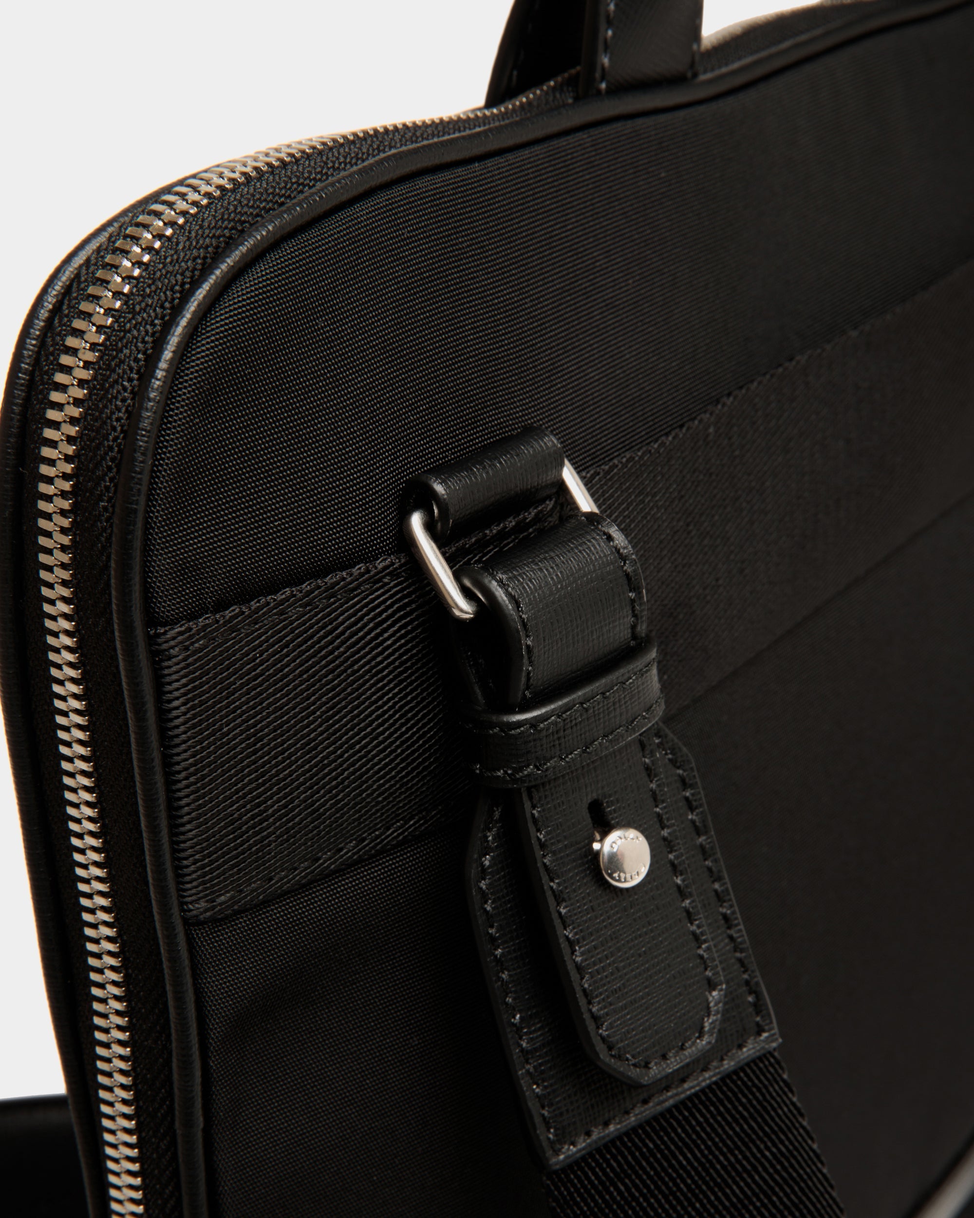 Bally Global - Vogel Briefcase in Black Nylon And Recycled Leather - Black