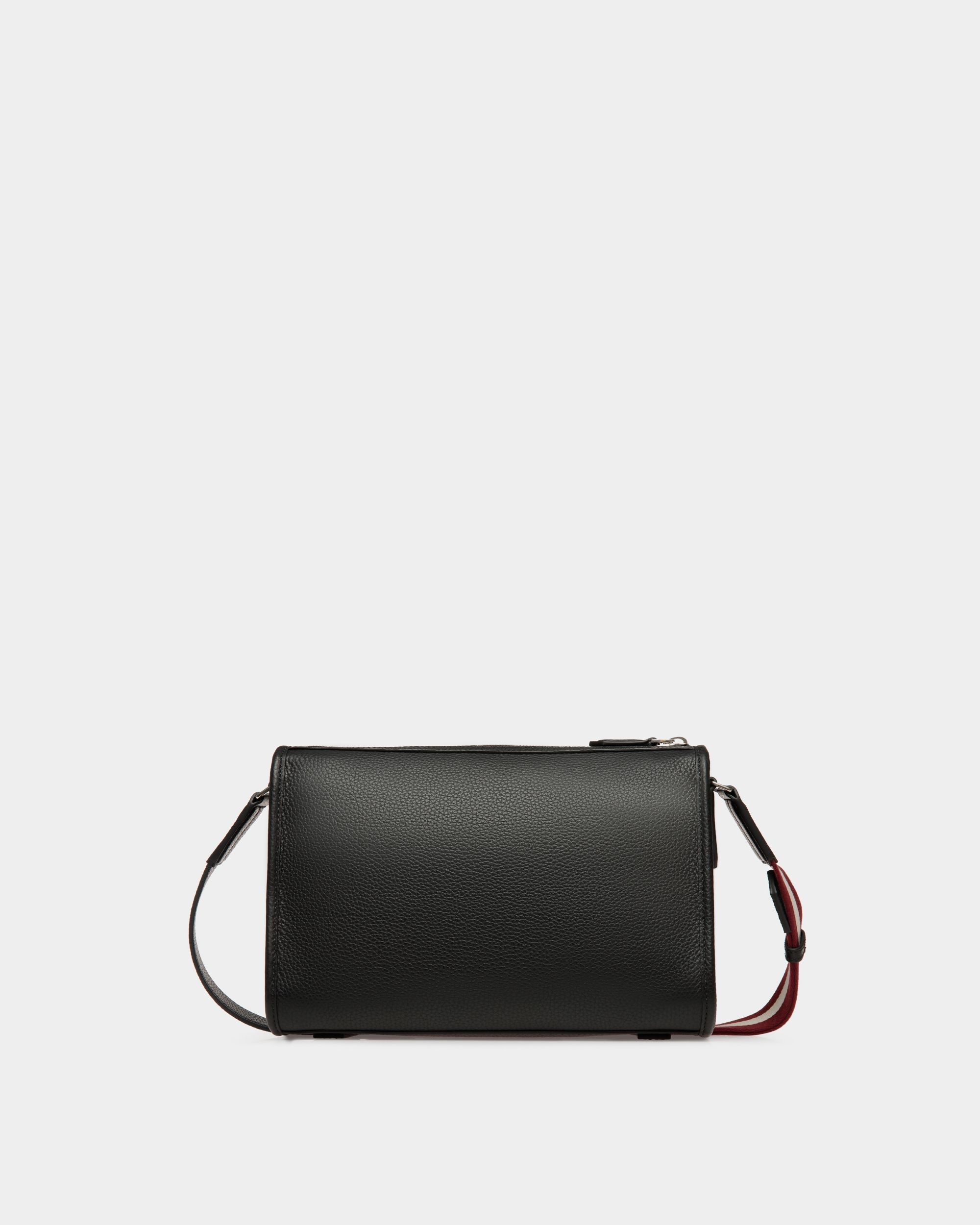 Bally Global - Code Small Messenger Bag in Black Grained Leather - Black
