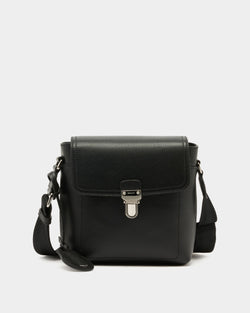 Capitol Crossbody Bag in Black Grained Leather