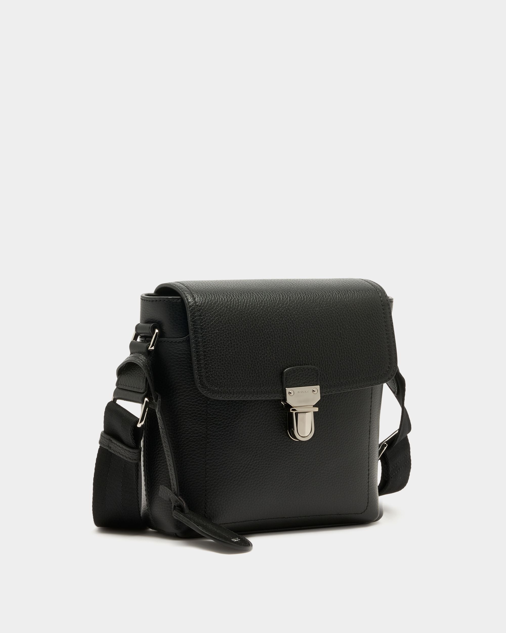 Bally Global - Capitol Crossbody Bag in Black Grained Leather - Black