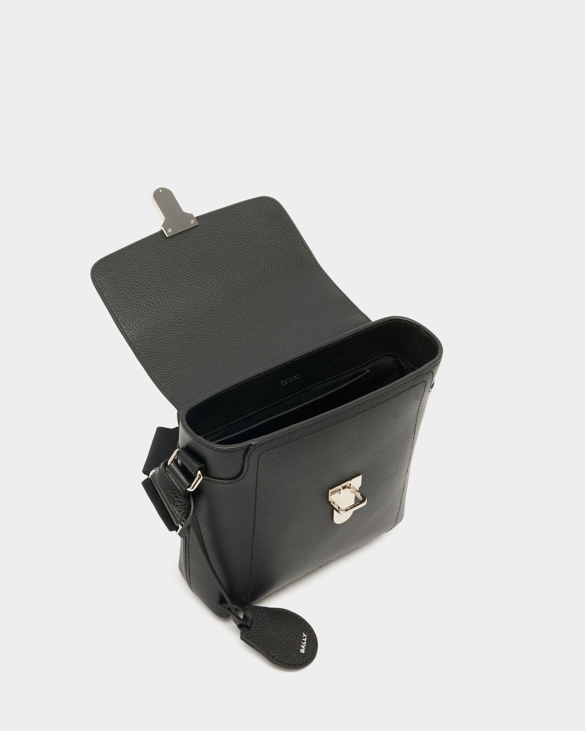 Bally Global - Capitol Crossbody Bag in Black Grained Leather - Black