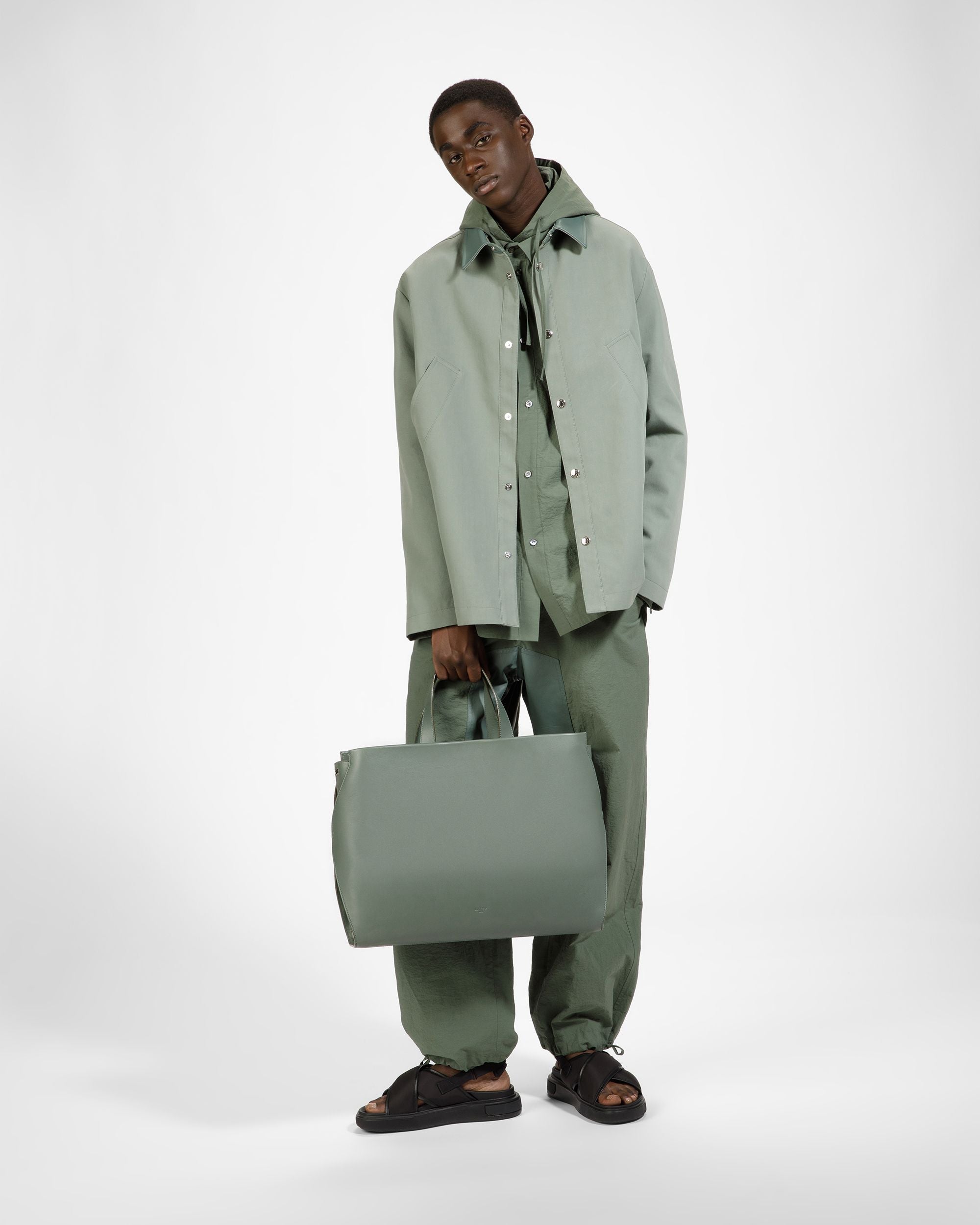 Bally Global - Arbona Bolso Tote De Piel En Salvia - Verde