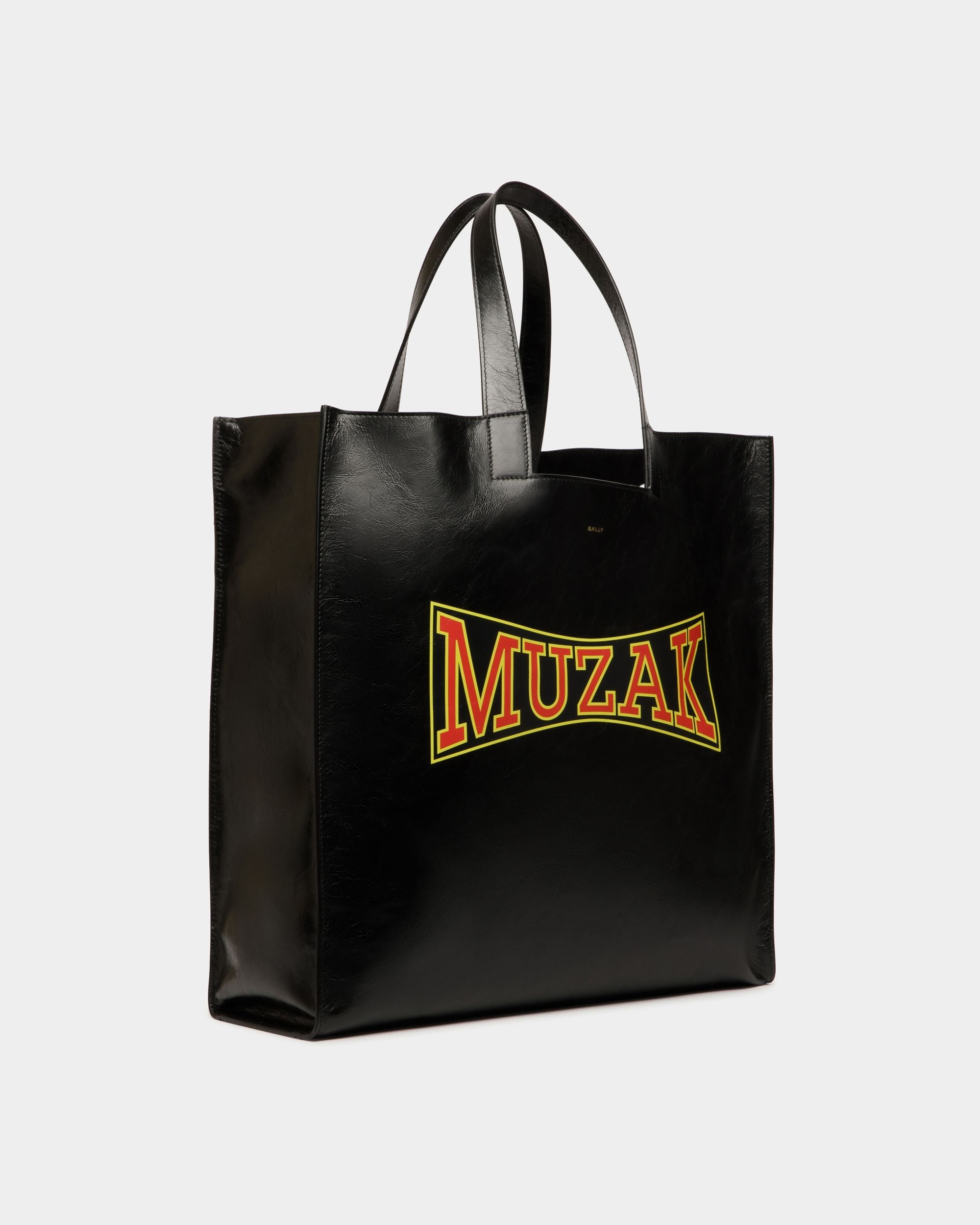 Bally Global - Bolso Tote DJ Leo Mas X Bally De Piel Negra Con Estampado Muzak - Negro