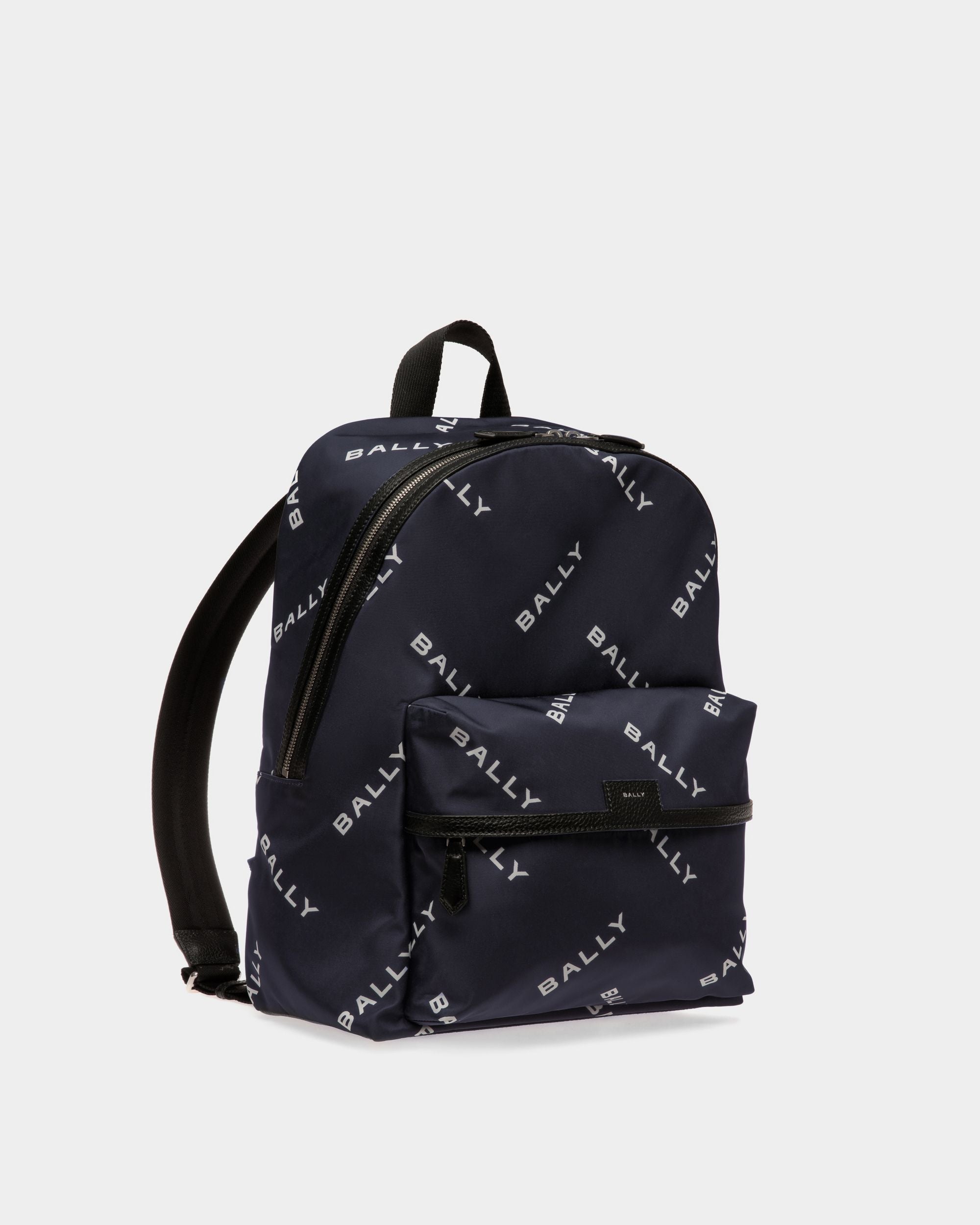 Bally Global - Code Backpack in Blue Printed Nylon - Blue