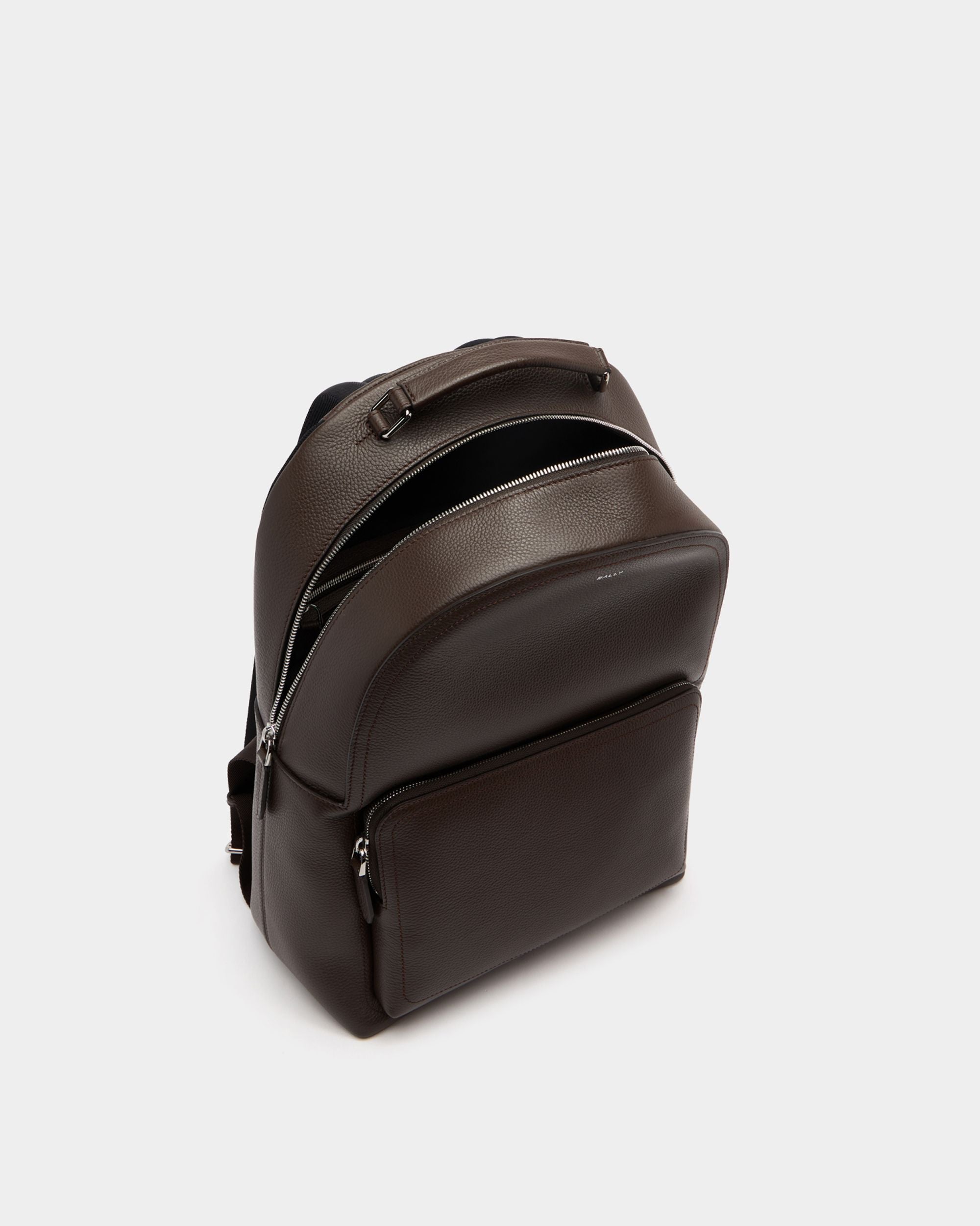 Bally Global - Mochila Capitol De Piel Granulada Ébano - Marrón