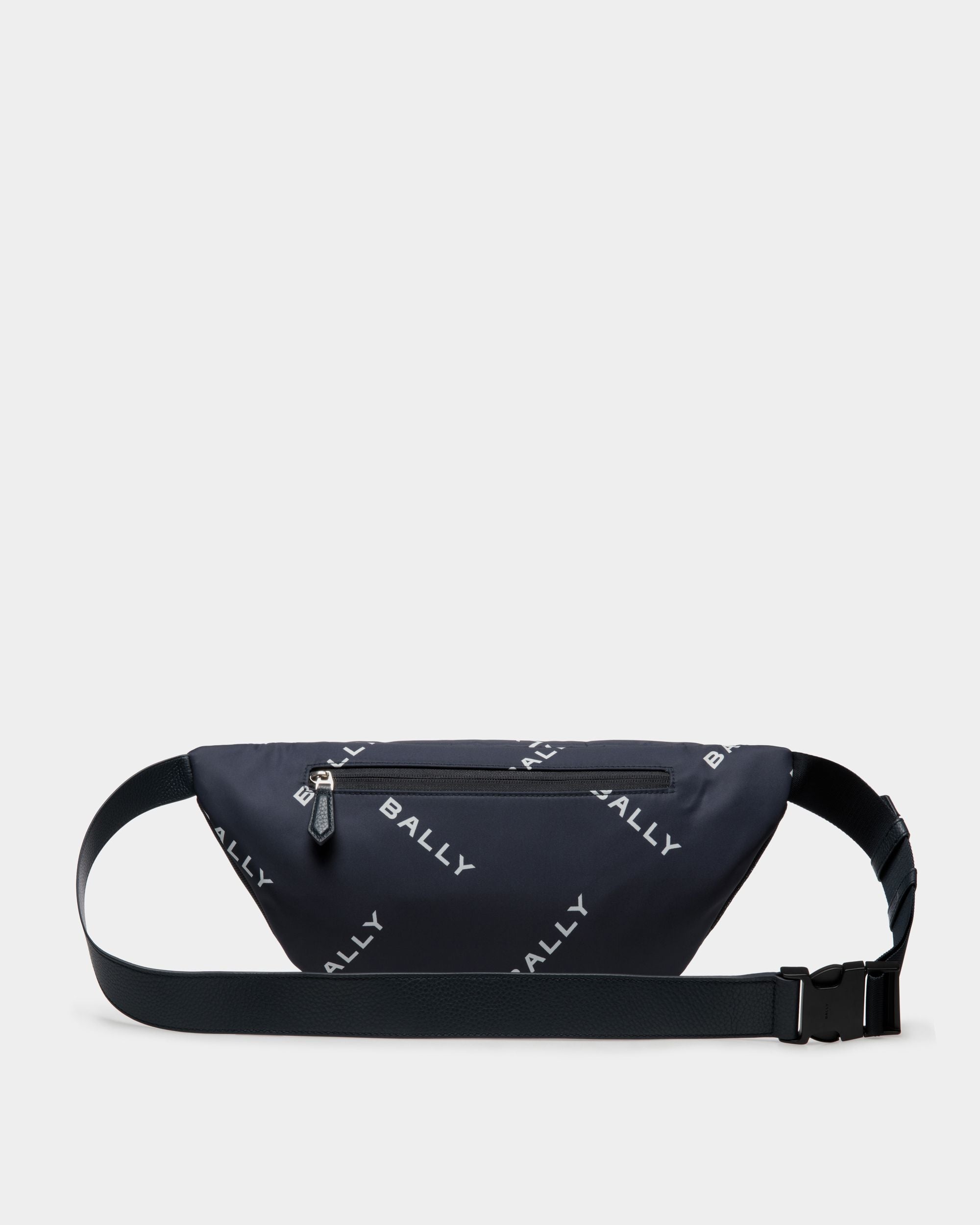 Bally Global - Code Belt Bag In Blue Printed Nylon - Blue