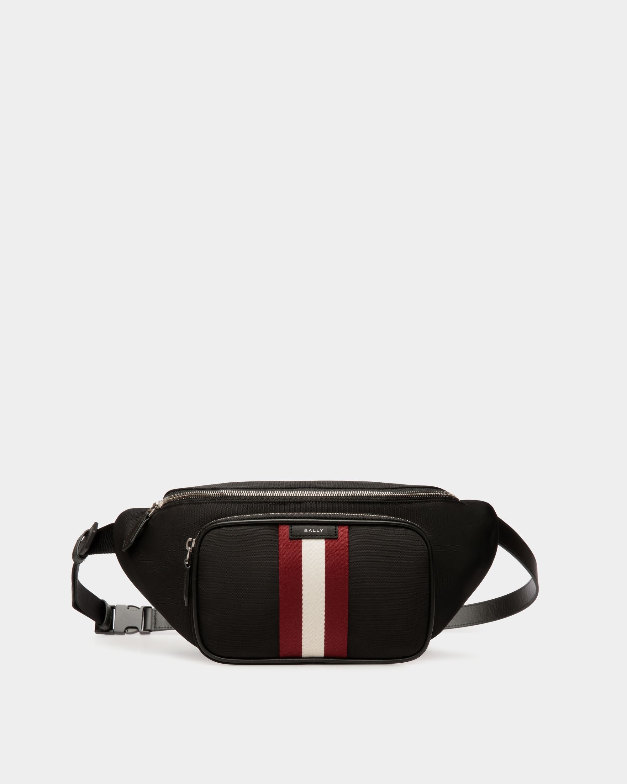 Men's Black Code Bum Bag in Black Nylon | Bally Global US