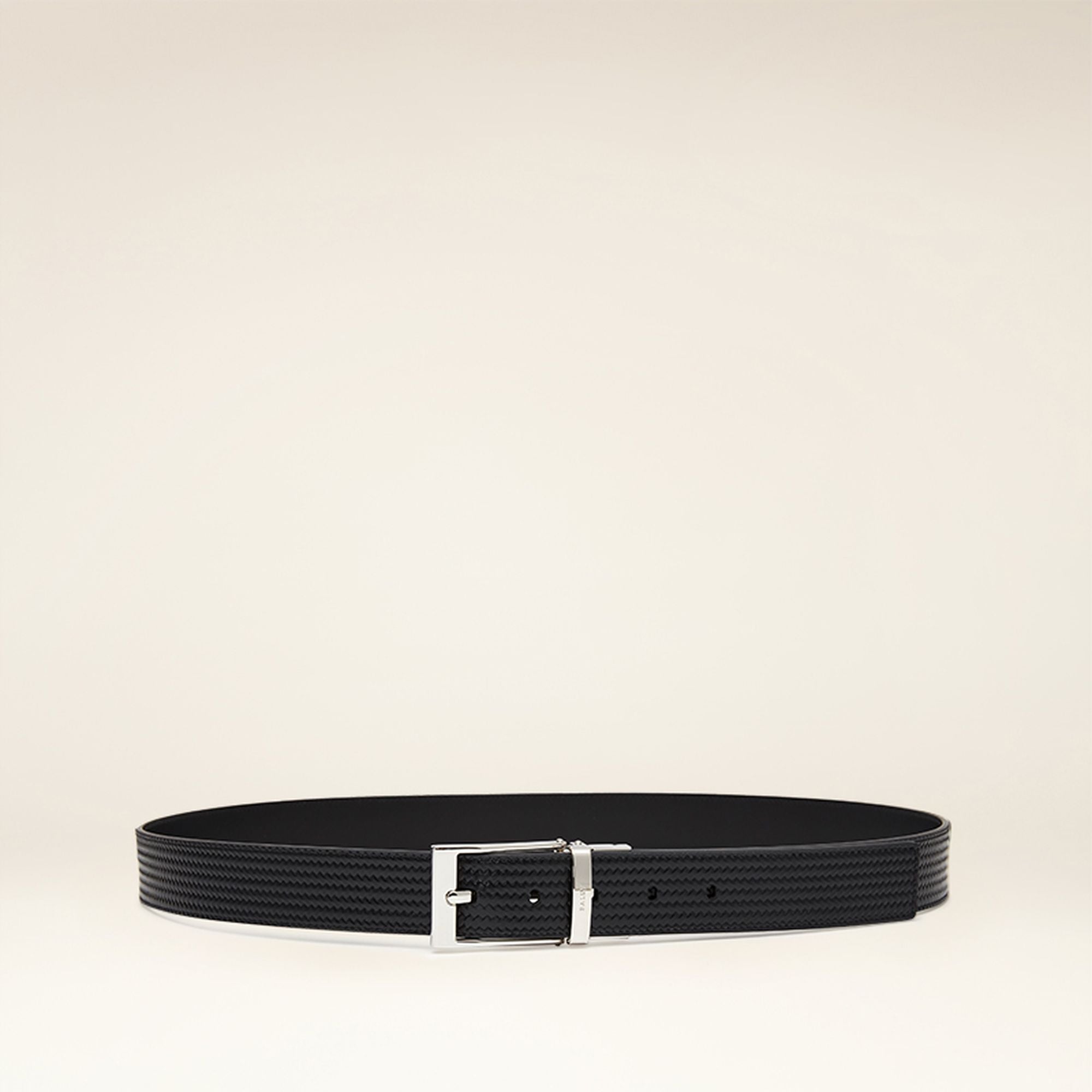 Bally Global - Men's Black Braided Stylish Leather Belt - Black