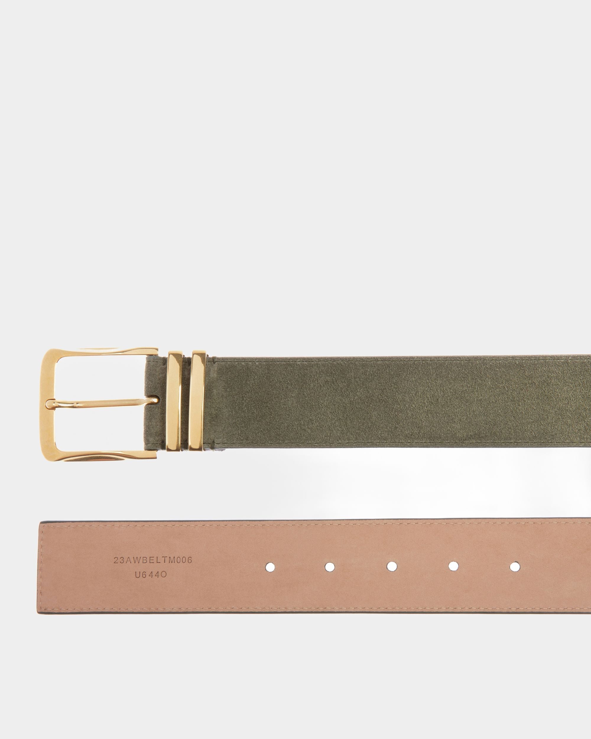 Bally Global - Ceinture Décontractée Fixe 40 Mm En Cuir Kaki - Vert