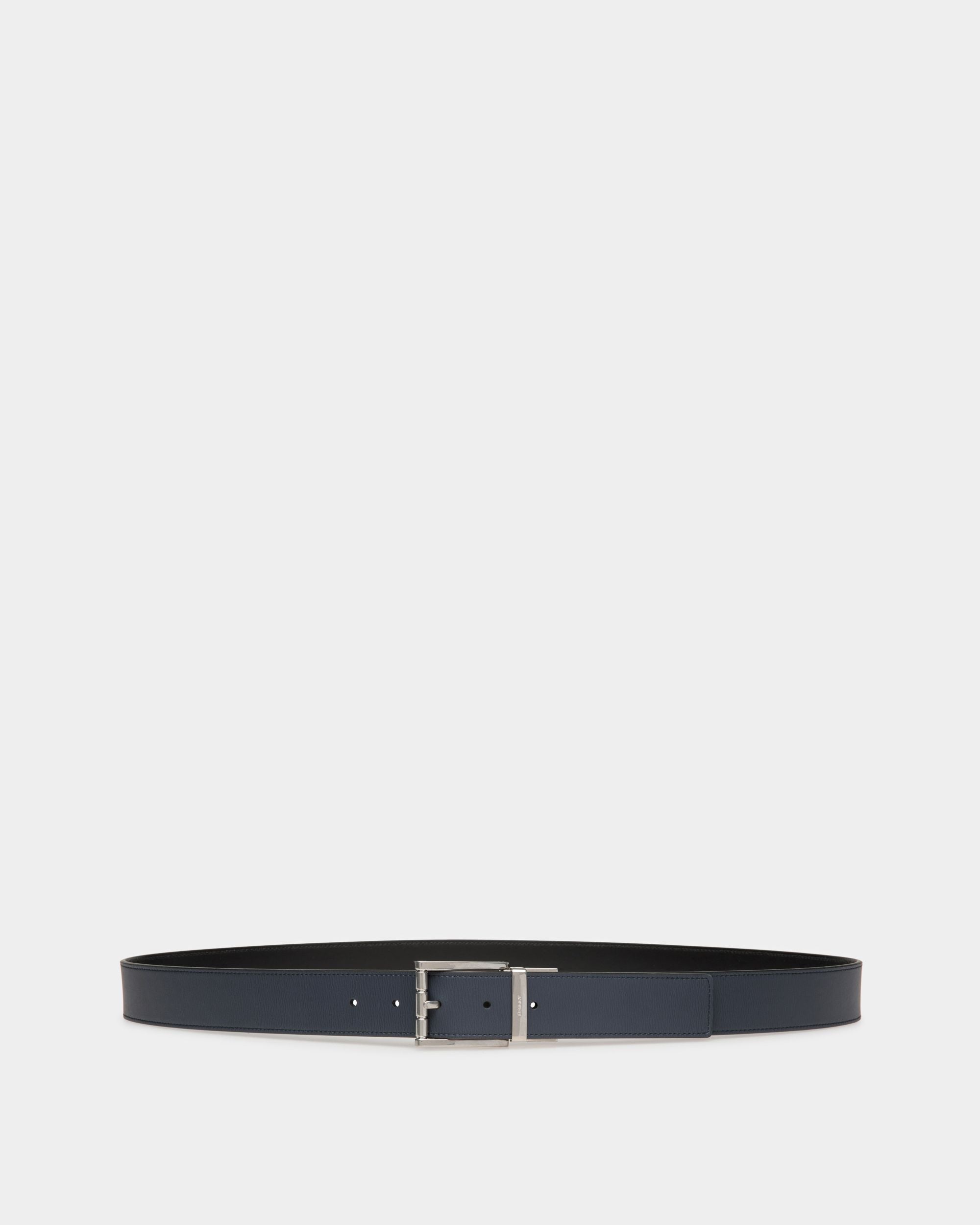 Bally Global - Ceinture Habillée Cuir Bleu Nuit - Bleu