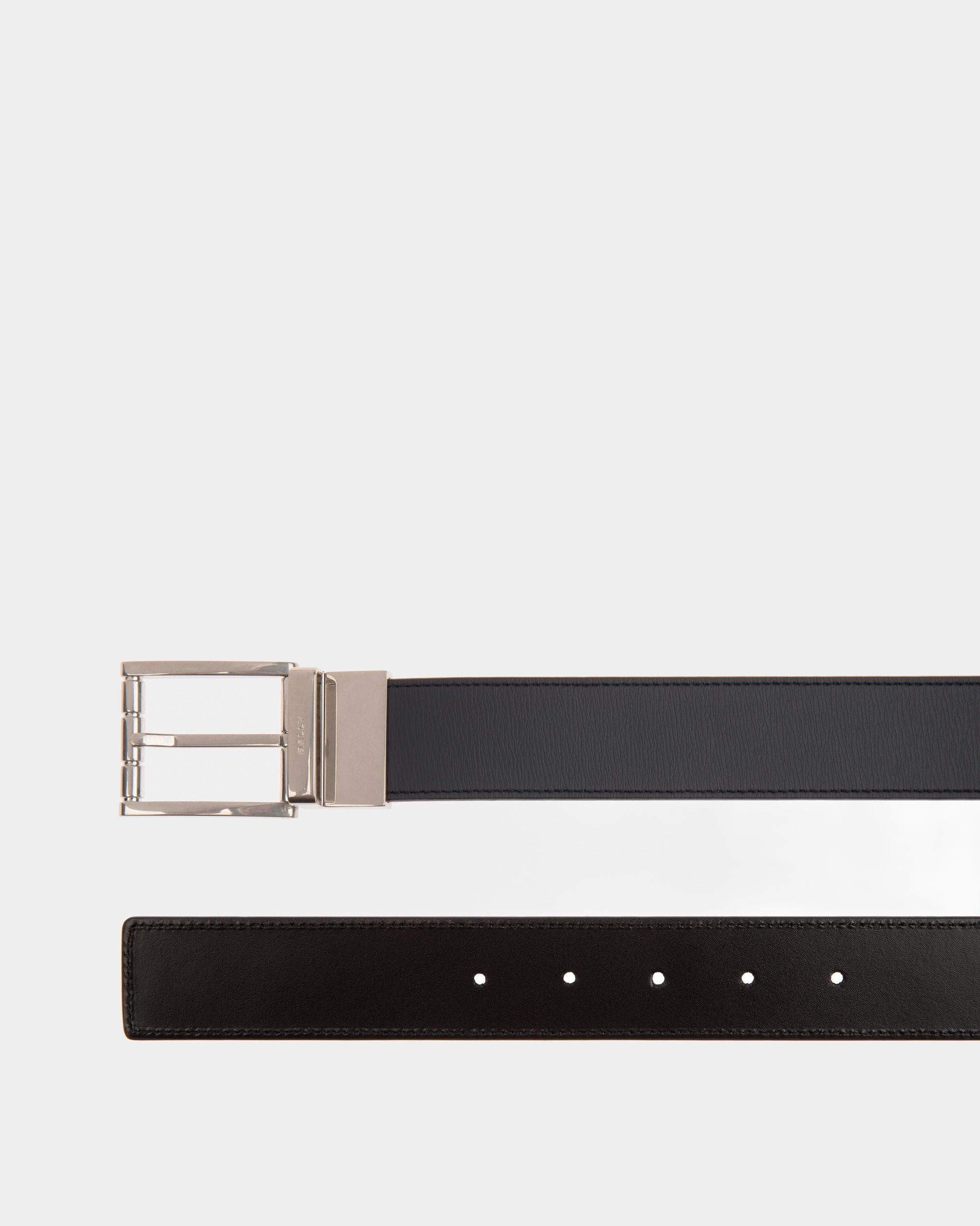 Bally Global - Ceinture Habillée Cuir Bleu Nuit - Bleu