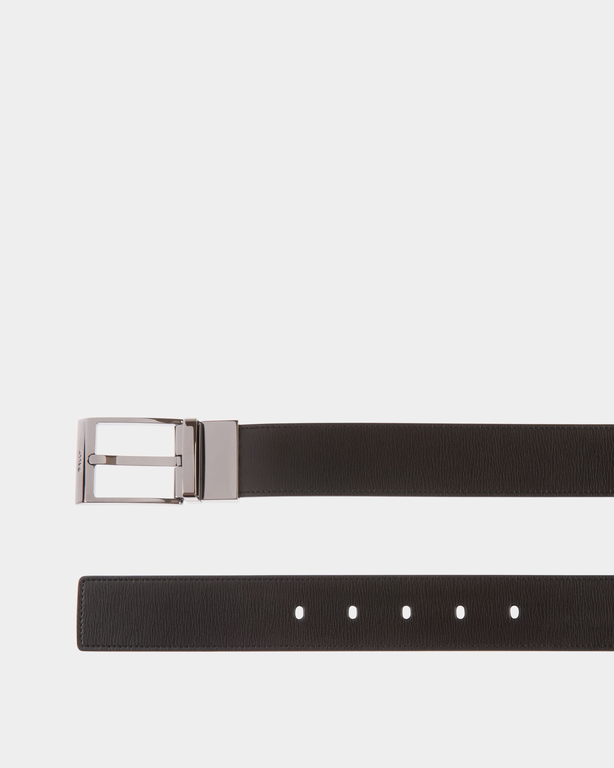 Bally Global - Ceinture Shiffie 35 Mm Réversible Et Ajustable En Cuir Noir Et Navy Blue - Multicolore