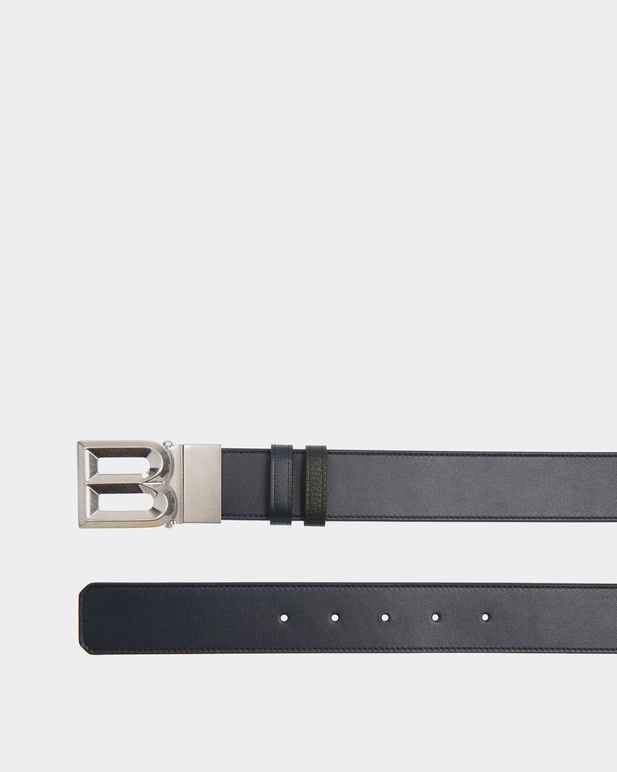 Bally Global - B Bold 35mm Reversible And Adjustable Belt In Navy Blue And Black Leather - Multicolor