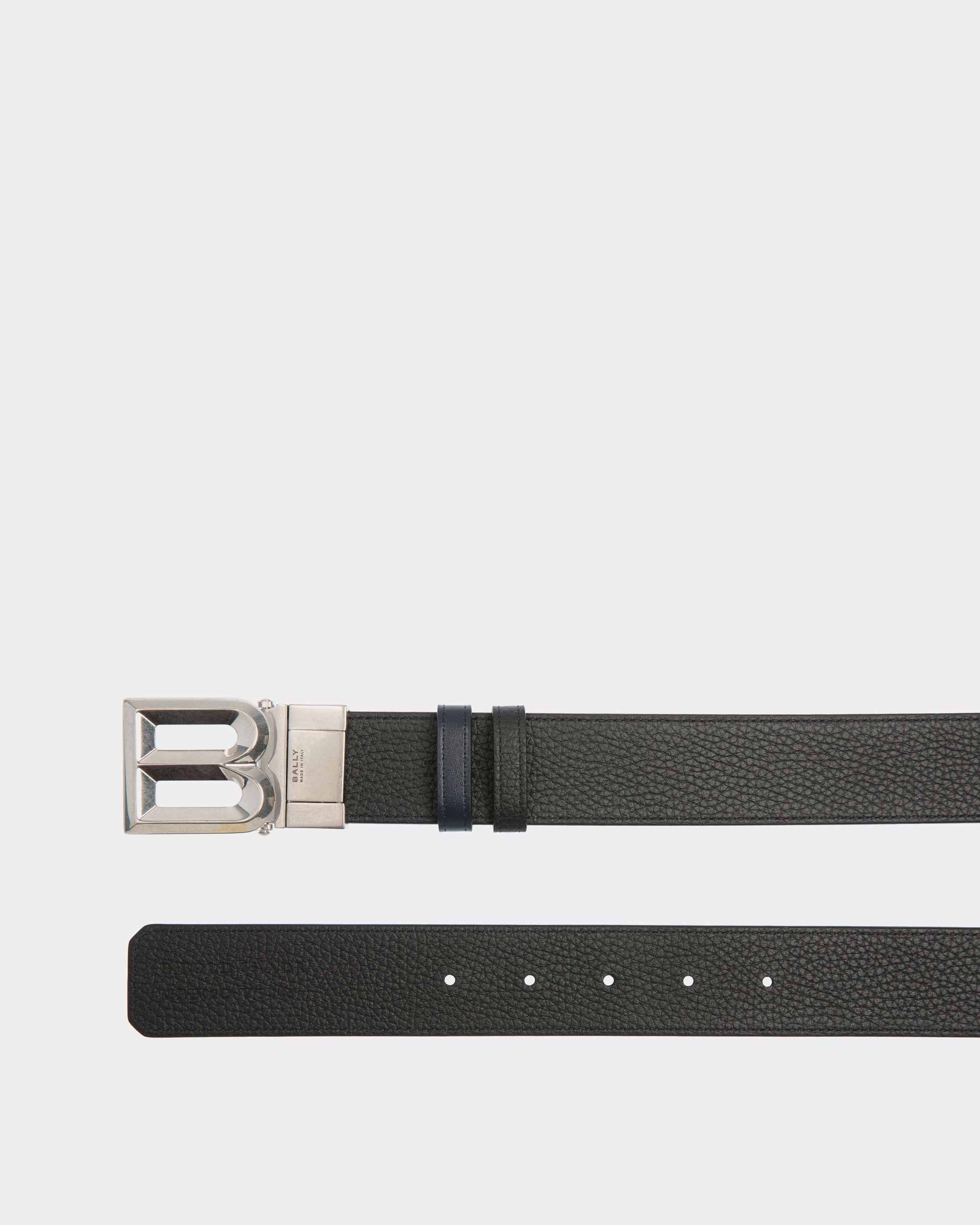 Bally Global - B Bold 35mm Reversible And Adjustable Belt In Navy Blue And Black Leather - Multicolor
