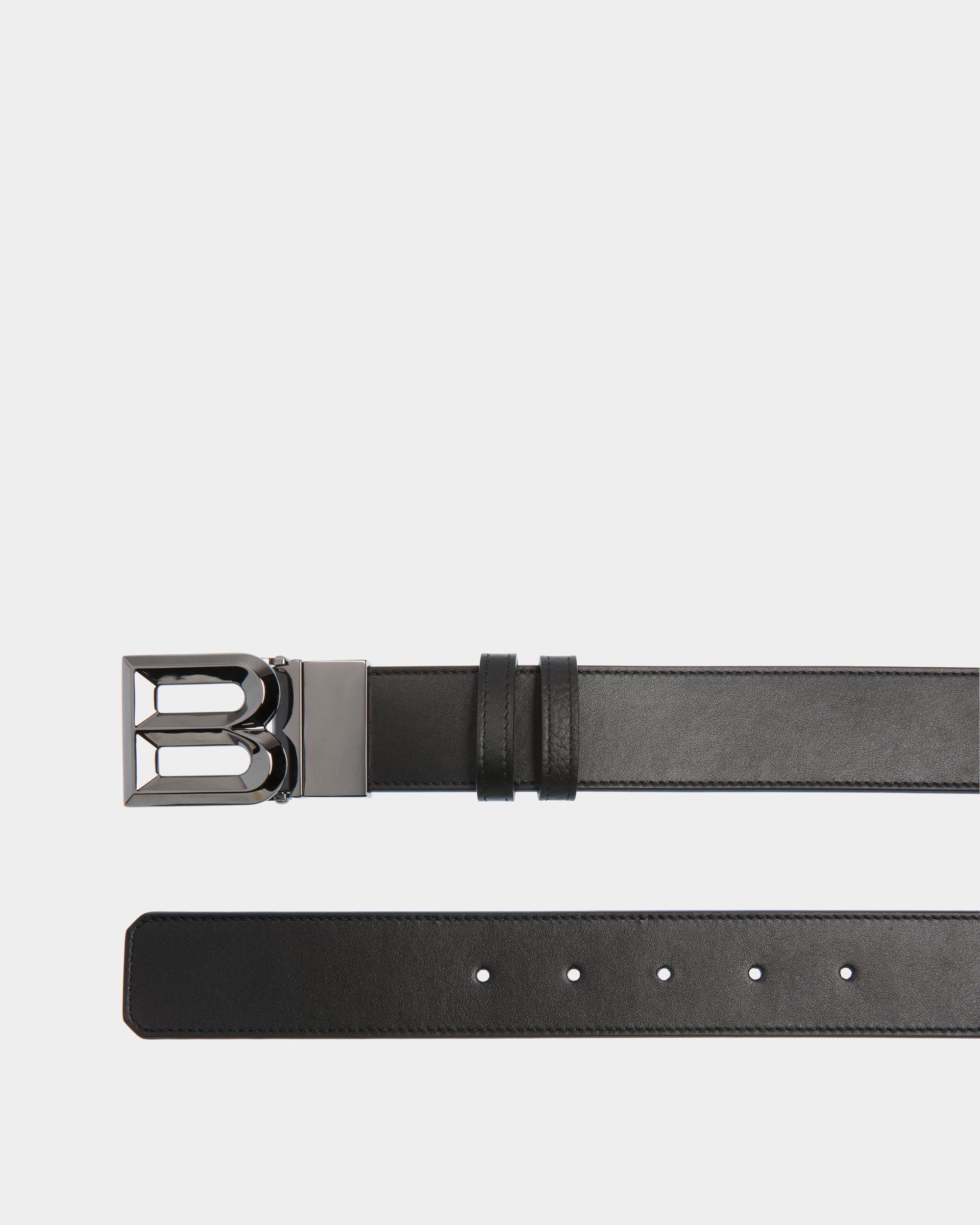 Bally Global - B Bold 35mm Reversible And Adjustable Belt In Black Leather - Black