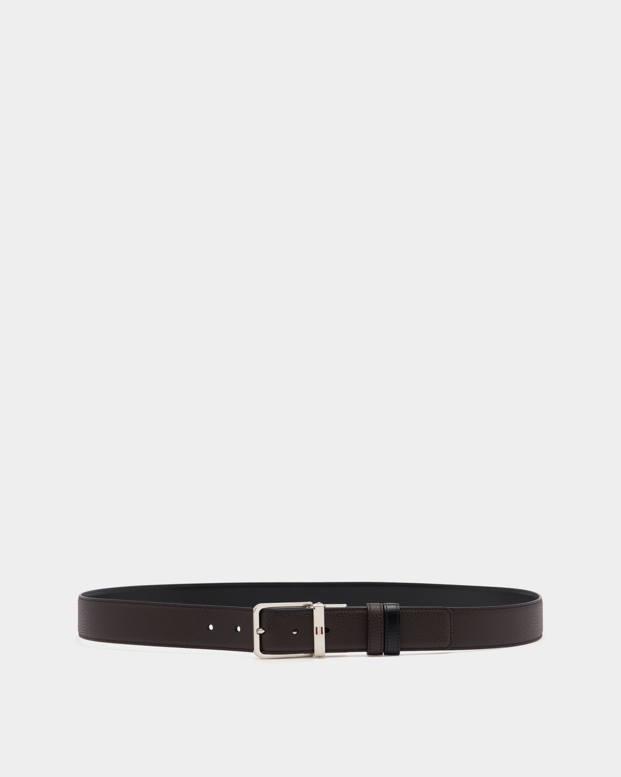 Bally Global - Ceinture Dress 35 mm Réversible Et Ajustable En Cuir Coffee Et Noir - Multicolore