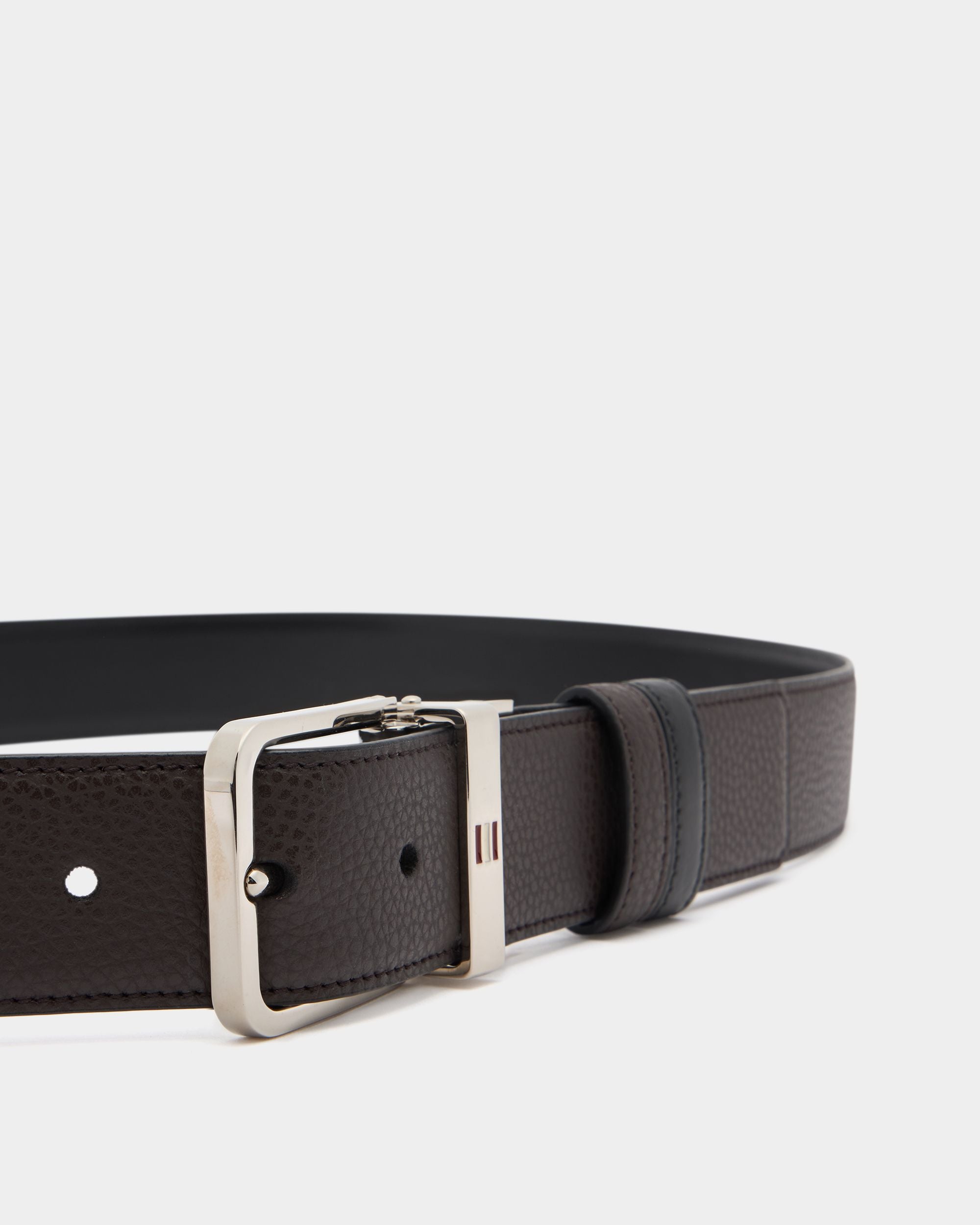 Bally Global - Ceinture Dress 35 mm Réversible Et Ajustable En Cuir Coffee Et Noir - Multicolore