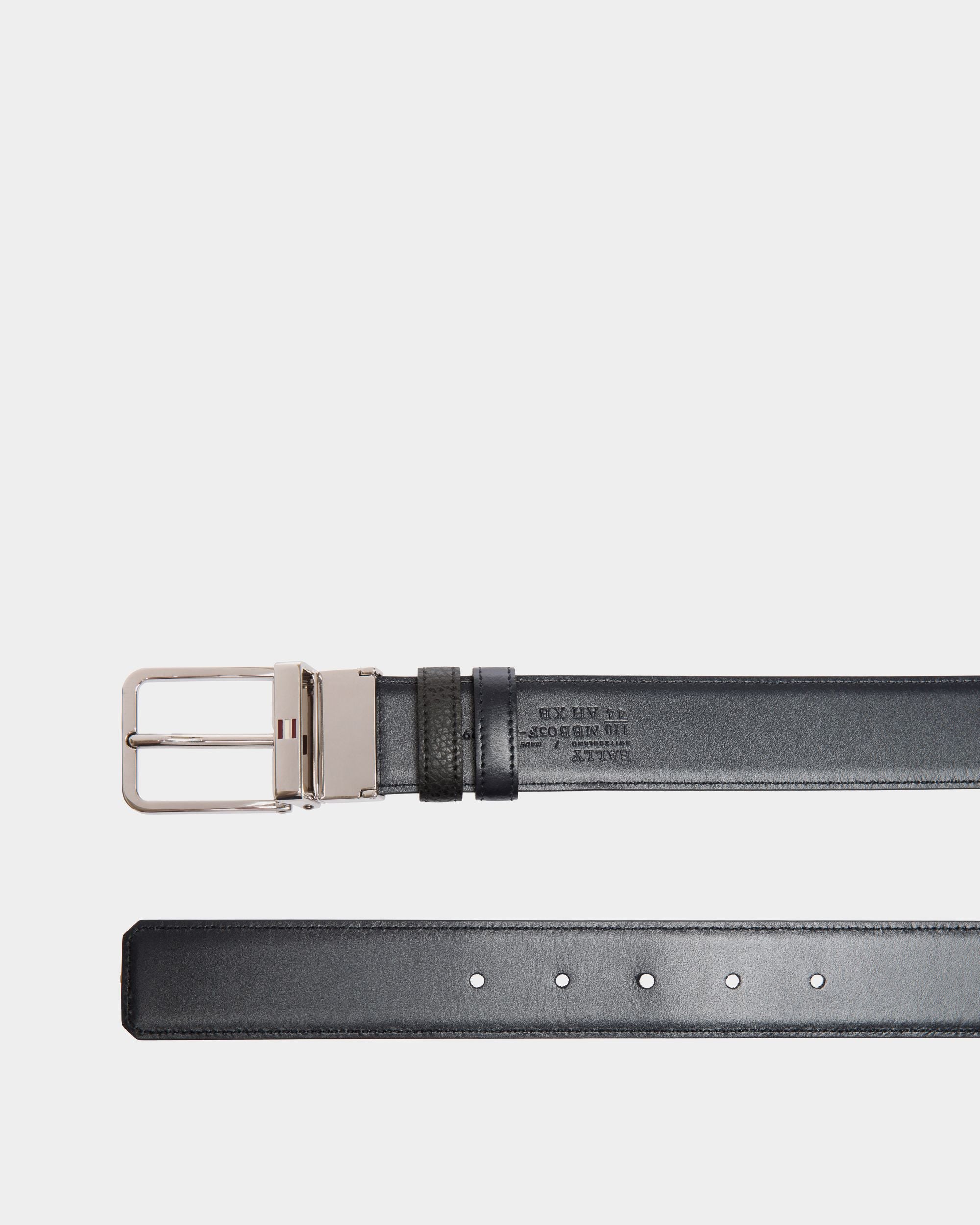 Bally Global - Reversible And Adjustable Belt in Black Leather - Black