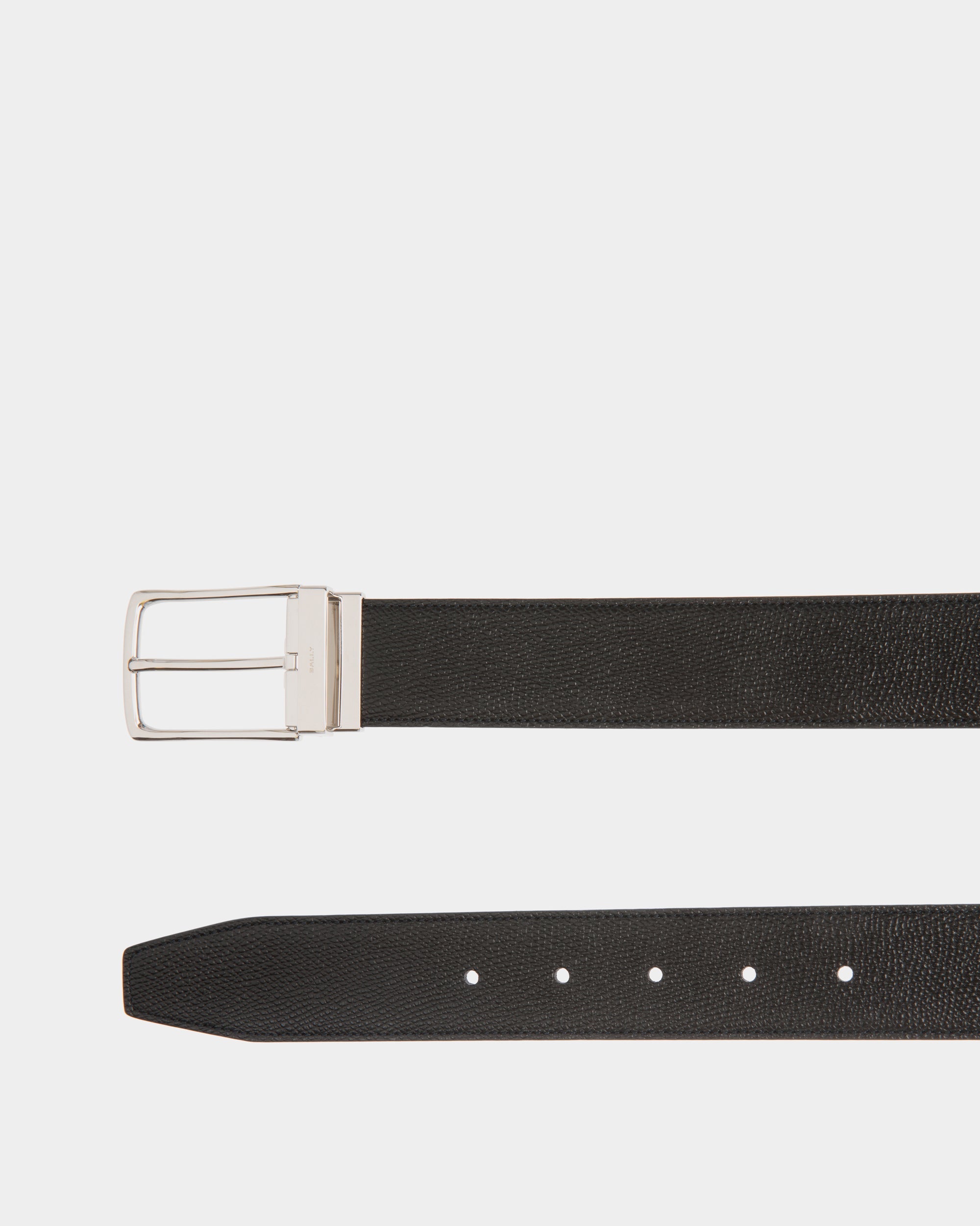 Bally Global - Cinturón Reversible Y Ajustable Ketter 35 Mm De Piel Negra - Negro