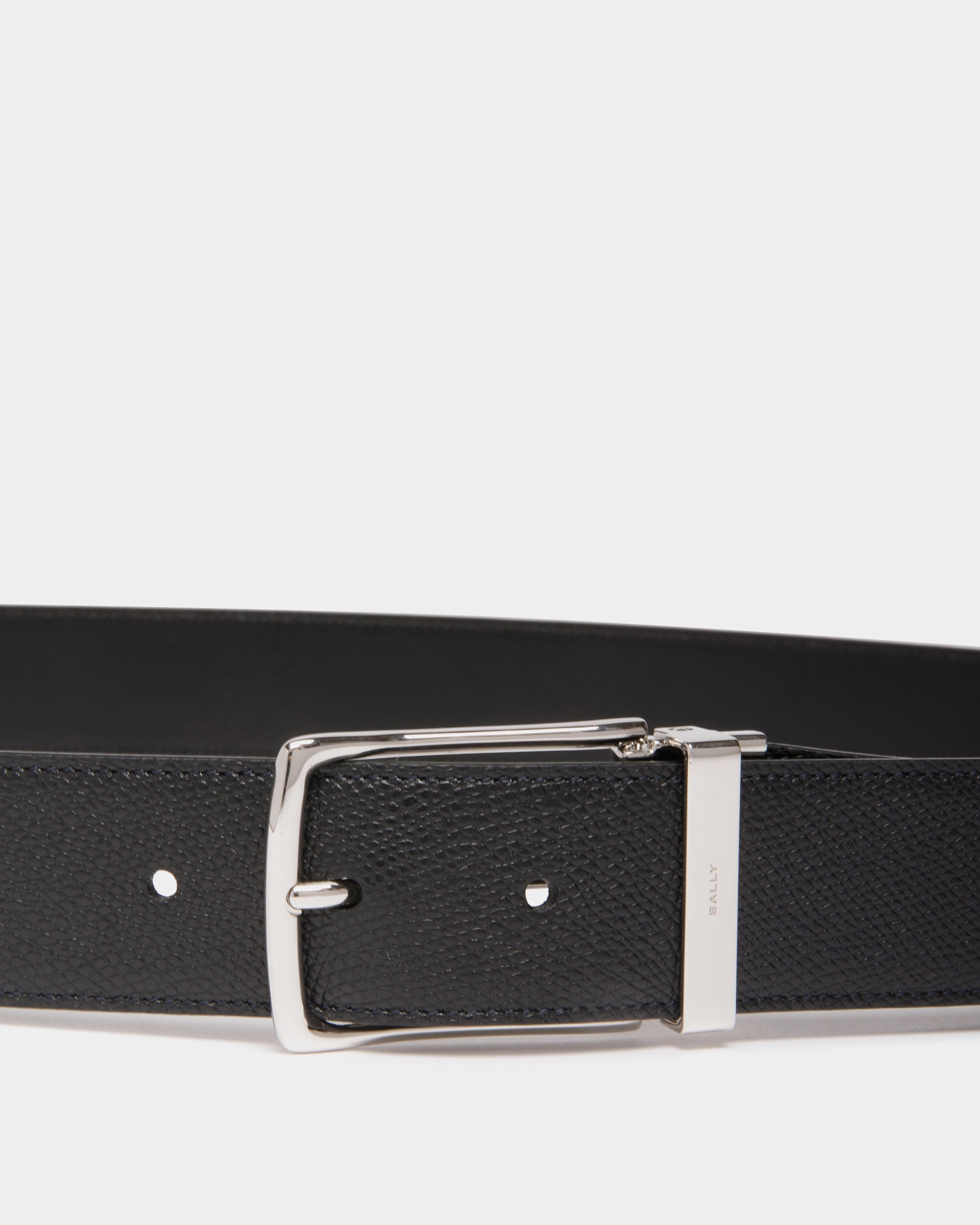Bally Global - Cinturón Reversible Y Ajustable Ketter 35 Mm De Piel Negra - Negro