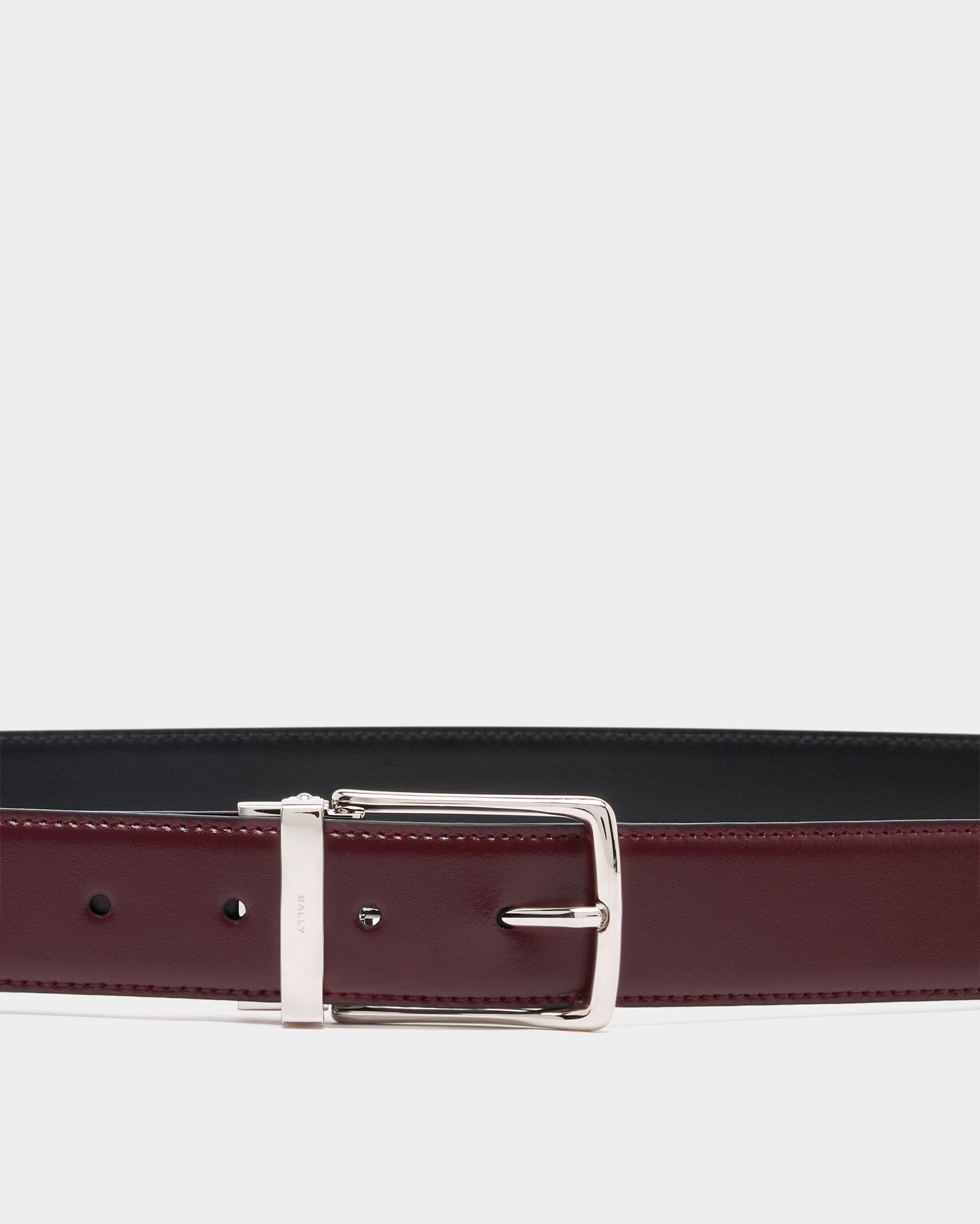 Bally Global - Cinturón Ketter De 35 Mm Ajustable Y Reversible De Piel Andorra Y Negra - Multicolor